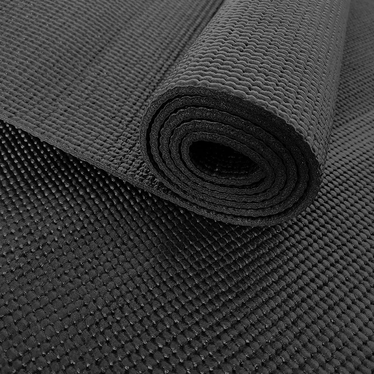 Fitnessmatte Yogamatte "Annapurna Comfort" - 183 x 61 - Pilates Workout Matte - Schwarz