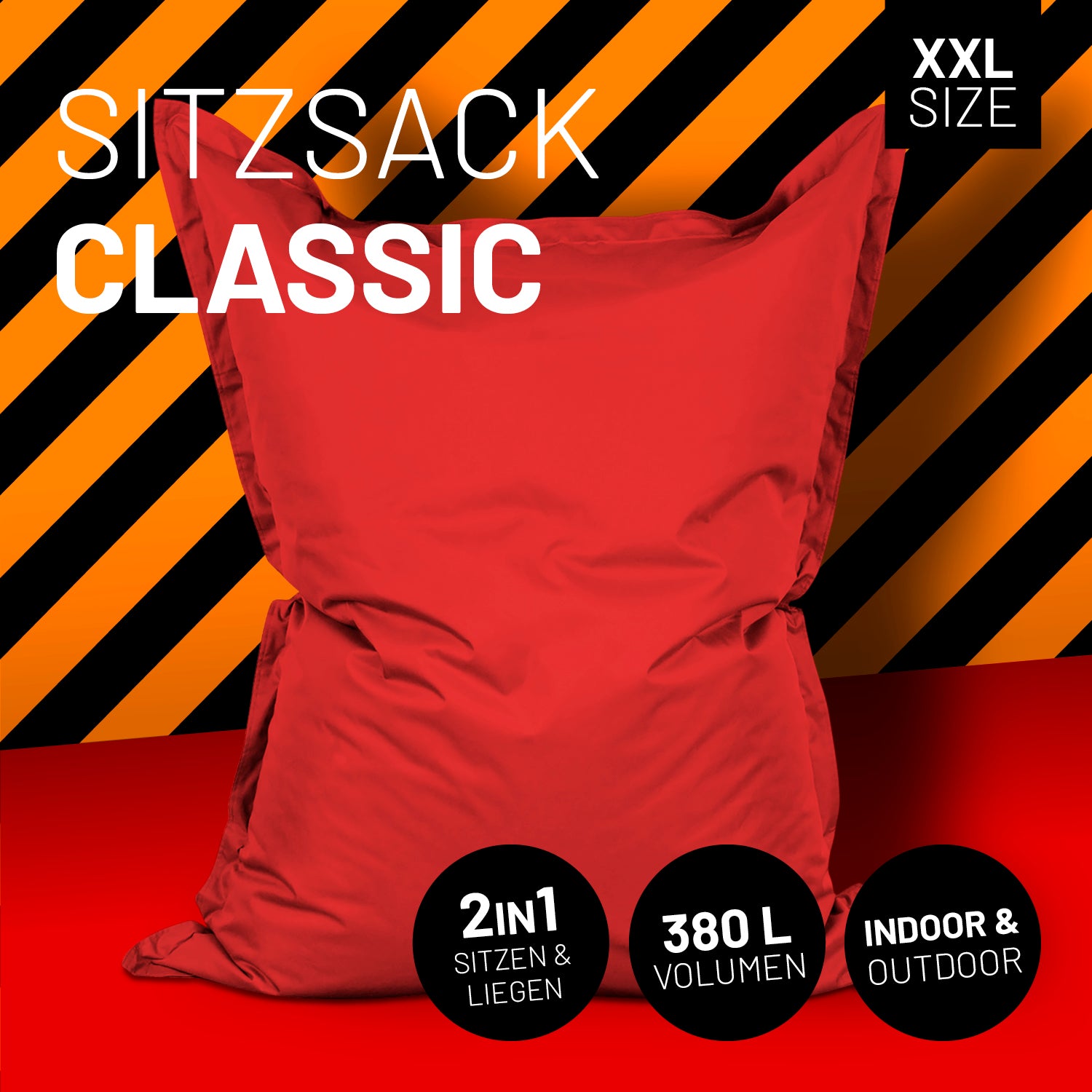 Sitzsack Classic XXL (380 L) - indoor & outdoor - Rot