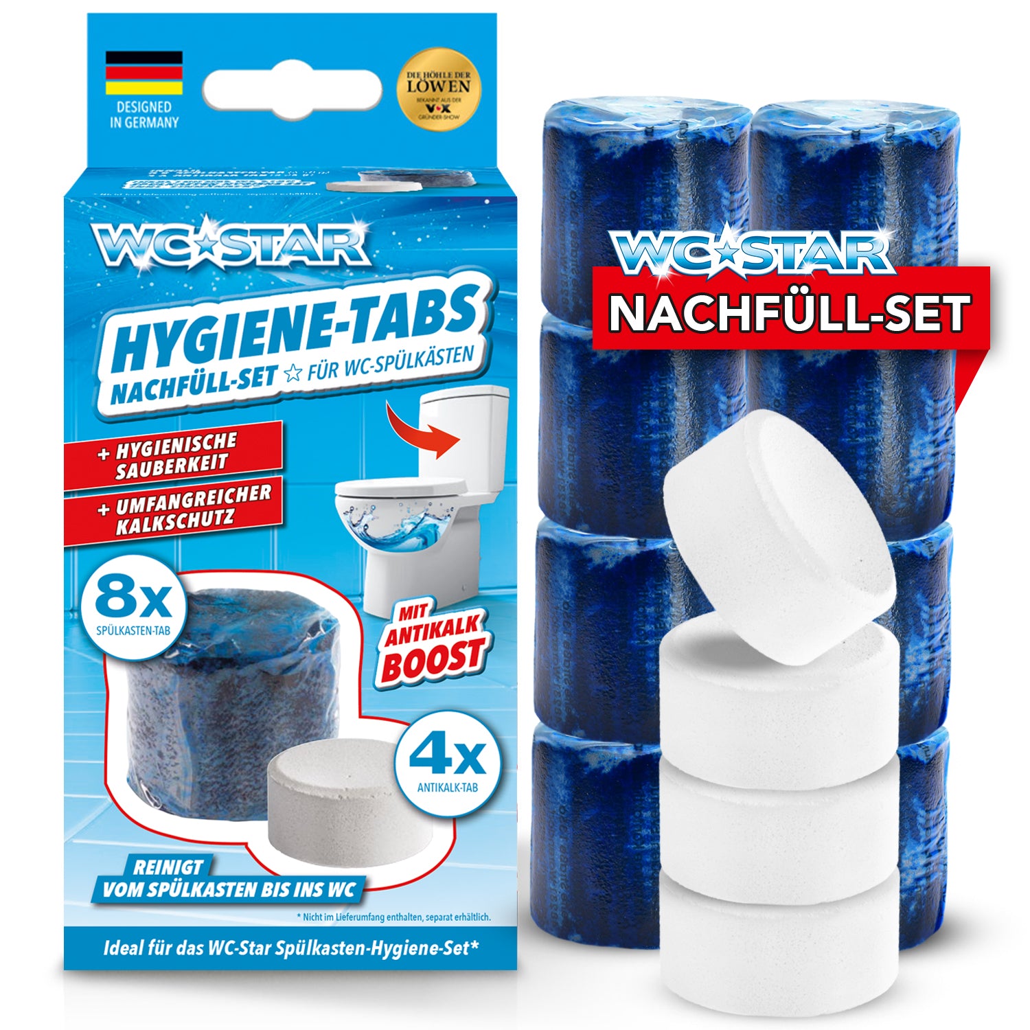 WC-Star Nachfüll-Set (8x Spülkasten-Tab + 4x Antikalk-Tab)