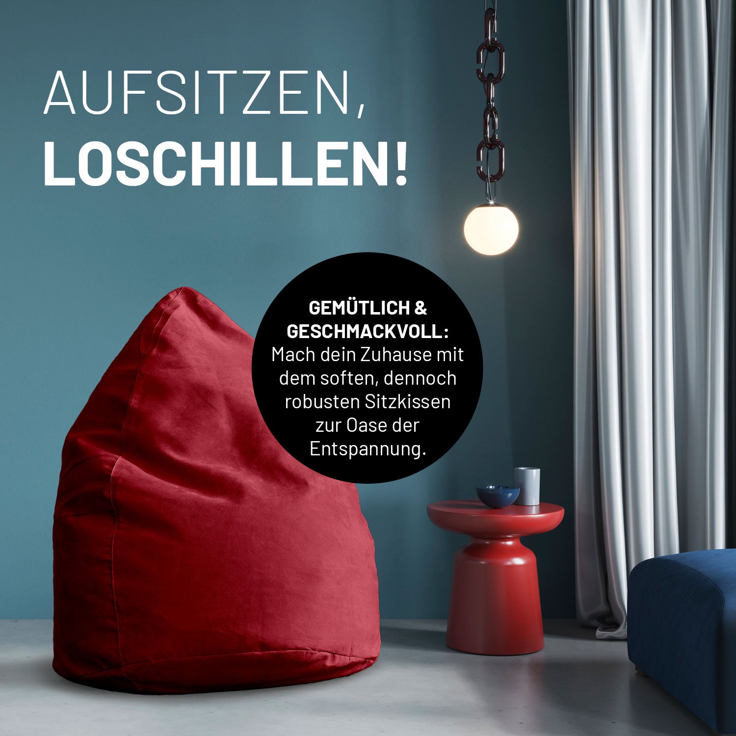 Luxury XL Sitzsack (120 L) - indoor - Rot