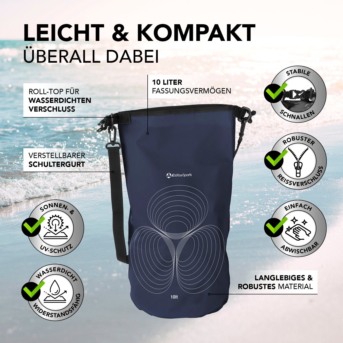 Dry Bag 10L - Dunkelblau