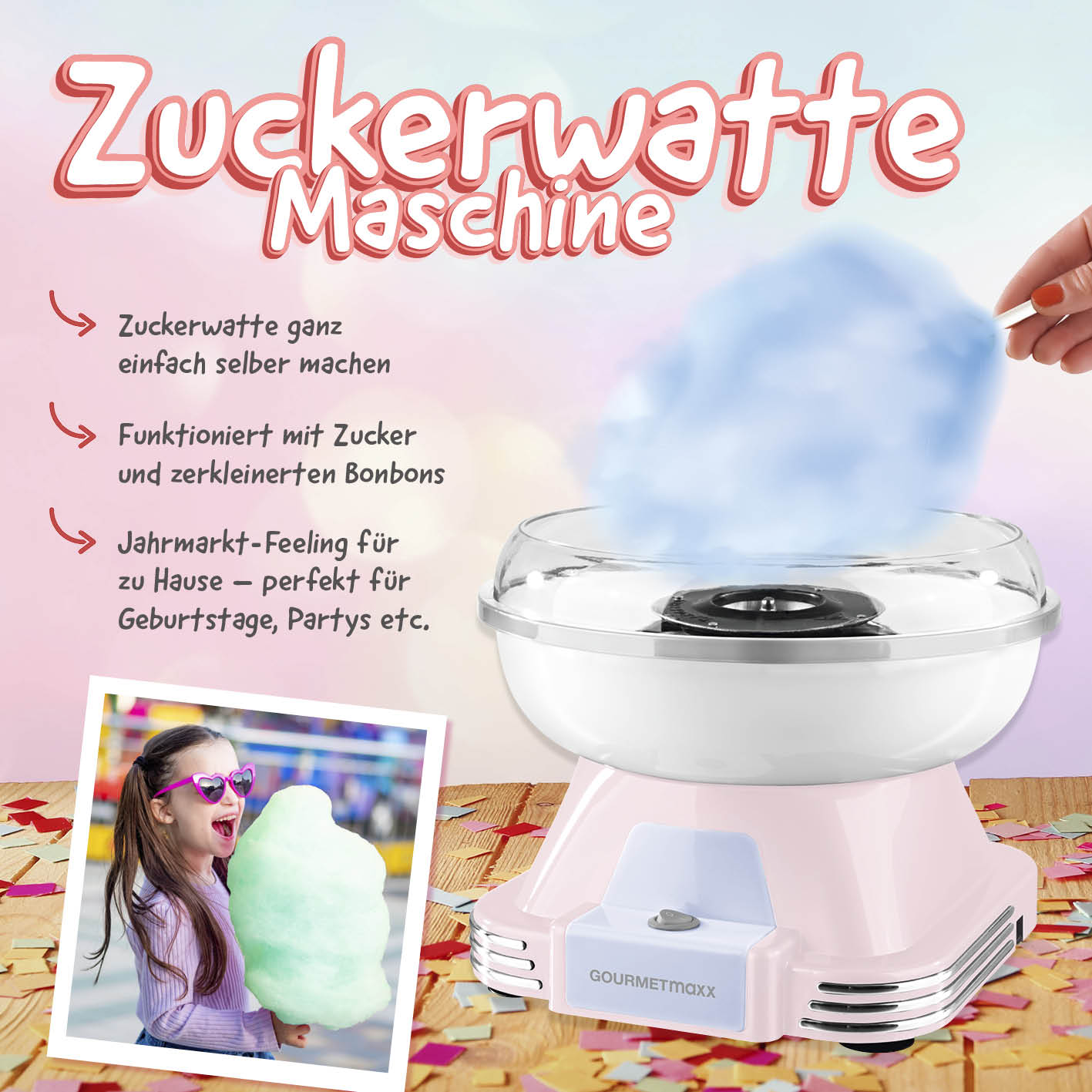 Zuckerwatte-Maschine - rosa