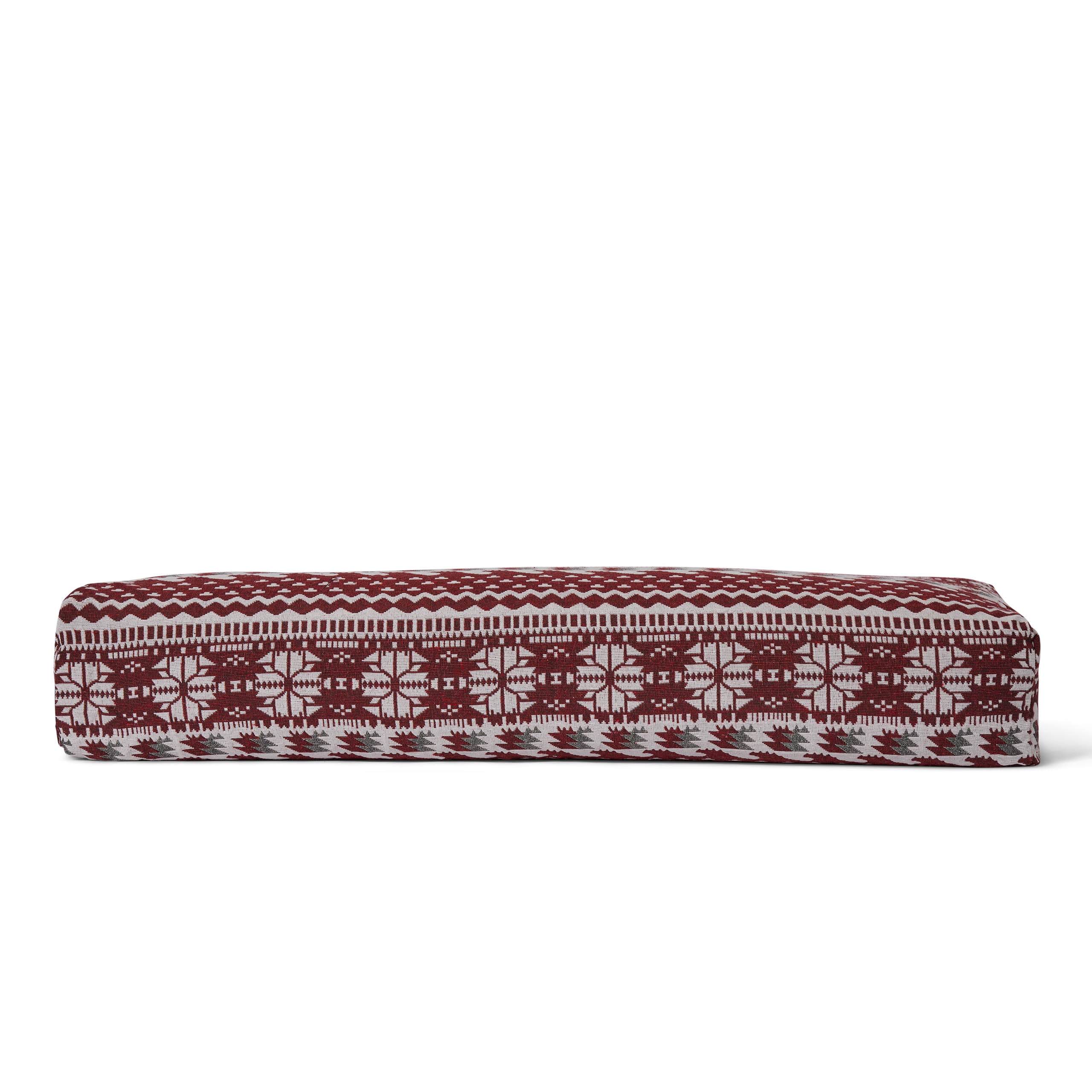 Yoga-Bolster Paravati - gefüllt mit Bio-Buchweizenschalen - 67 x 22 x 13 cm - Style 9 (Rot-Weiß)