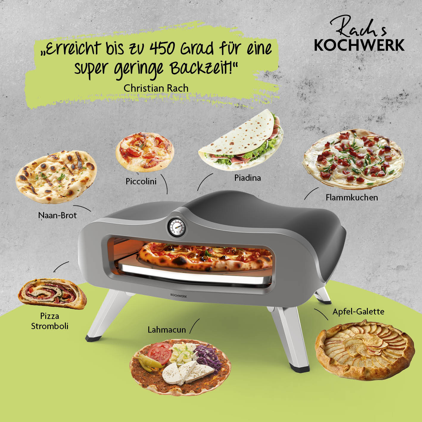 Gas-Pizzaofen für Pizzen bis zu Ø 34 cm