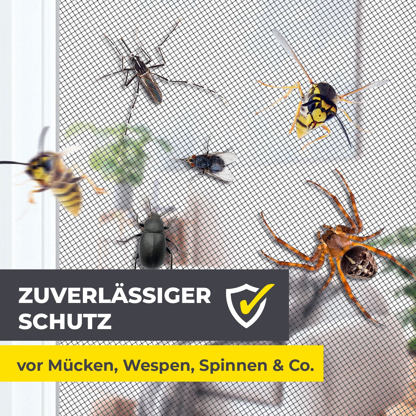 Insektenschutzgitter mit Klettbefestigung - 2er-Set