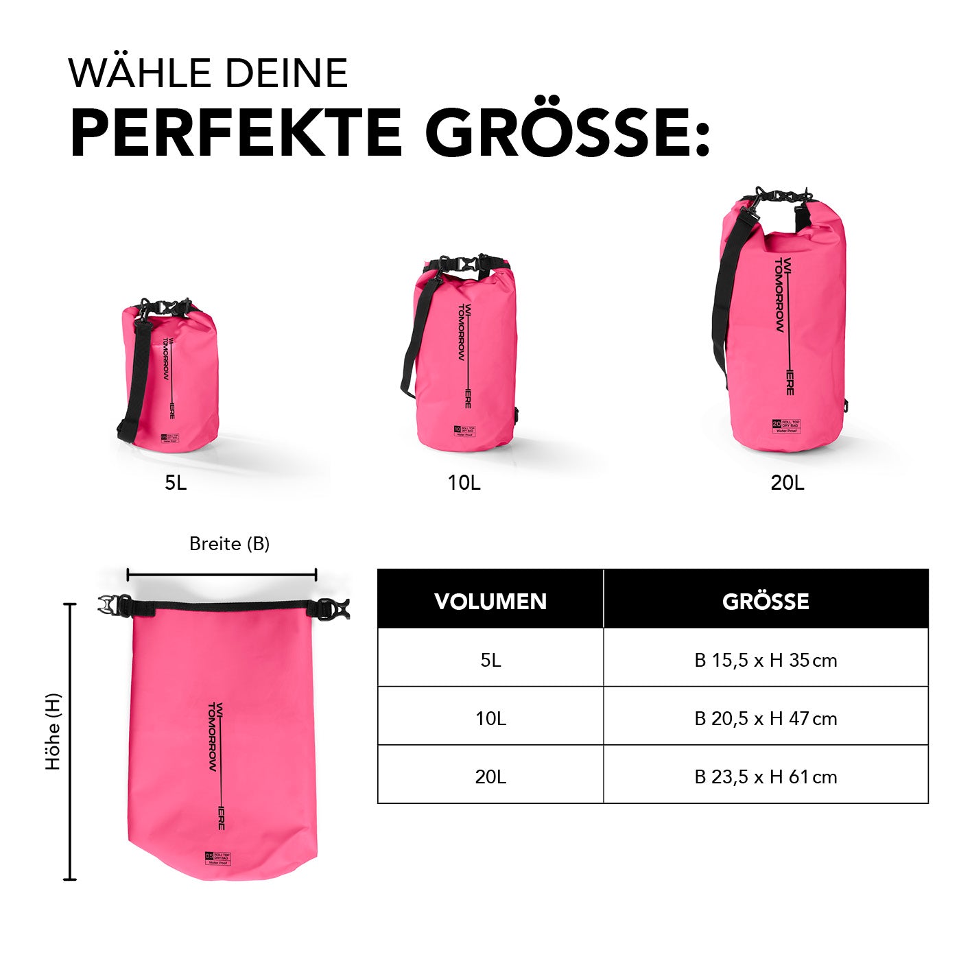 Dry Bag 5L - Style 02 - Pink