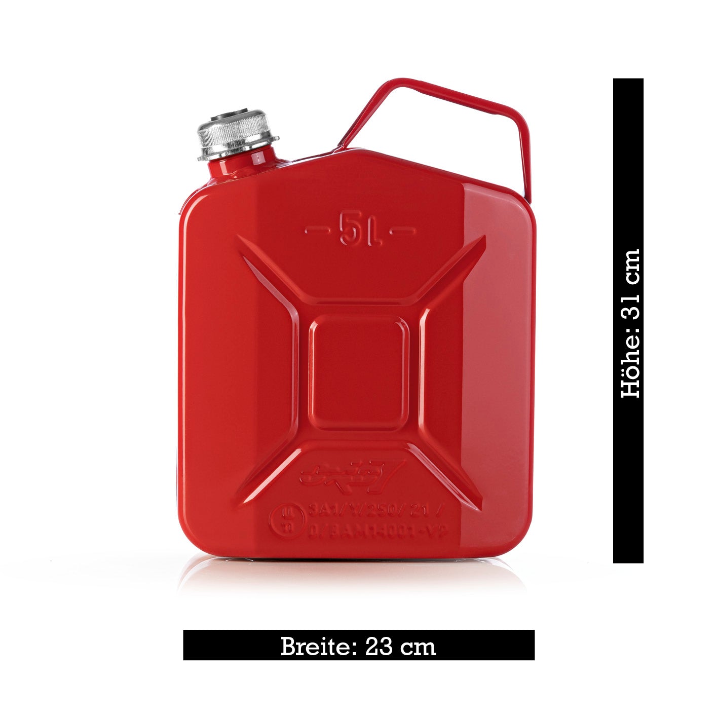 Kraftstoffkanister Metall mit Schraubverschluss - 5 Liter - Rot
