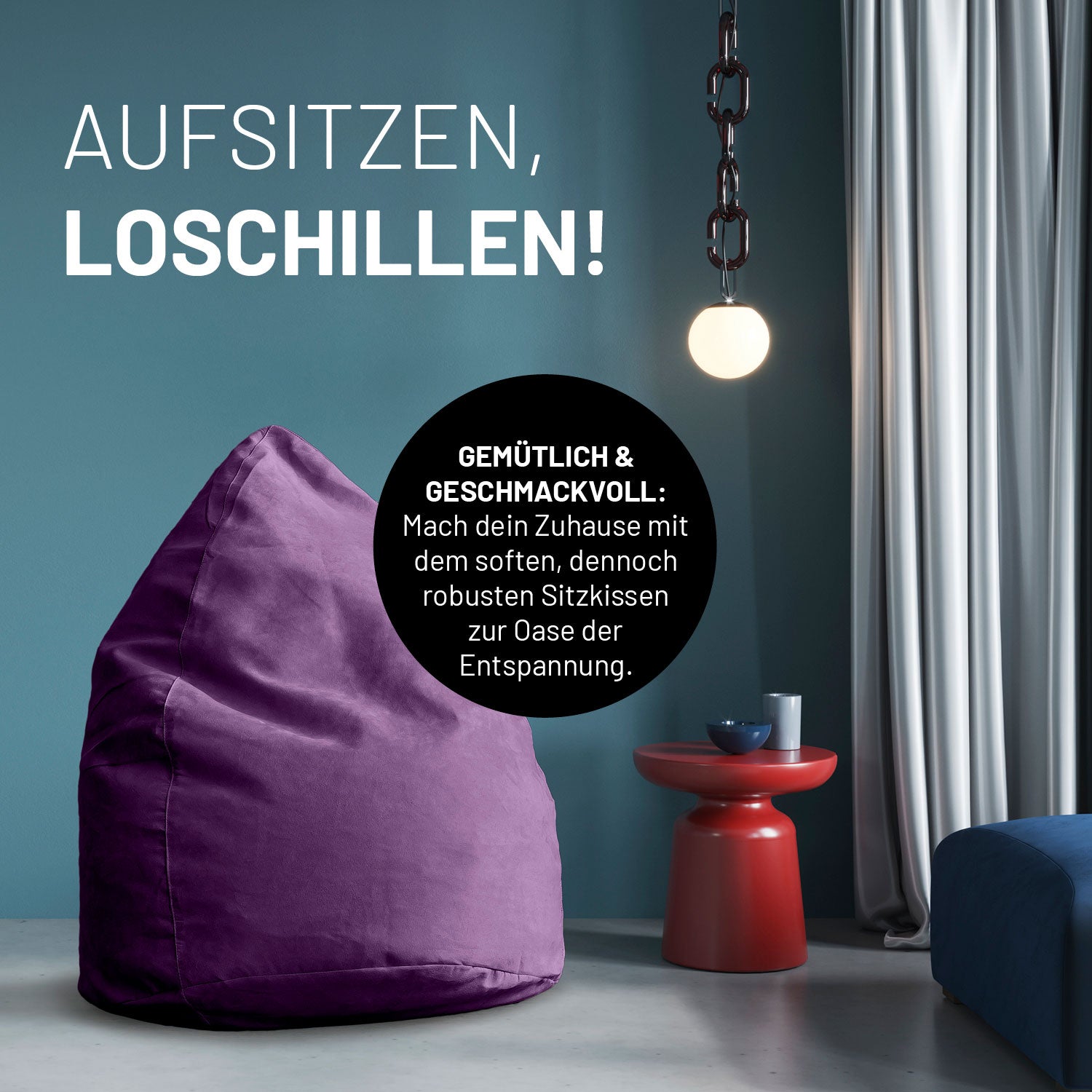 Luxury XL Sitzsack (120 L) - indoor - Lila