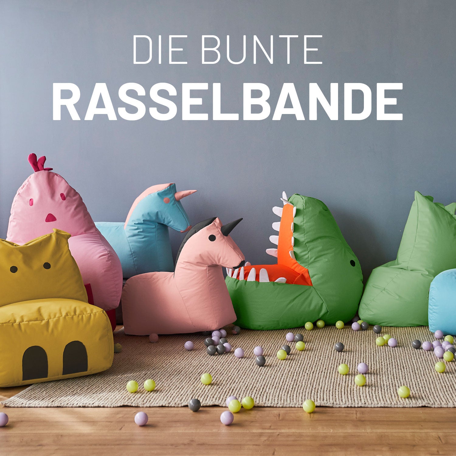 Kindersitzsack Animal Line Monster (180 L) - indoor & outdoor - Pastell Grün