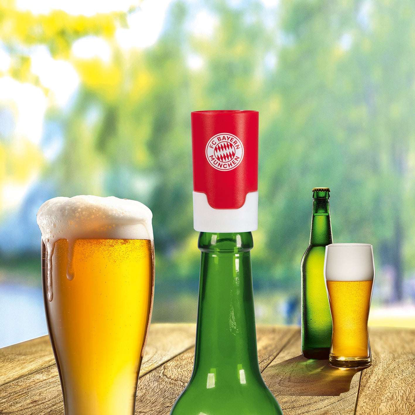 Bier-Aufbereiter im FC Bayern München-Design