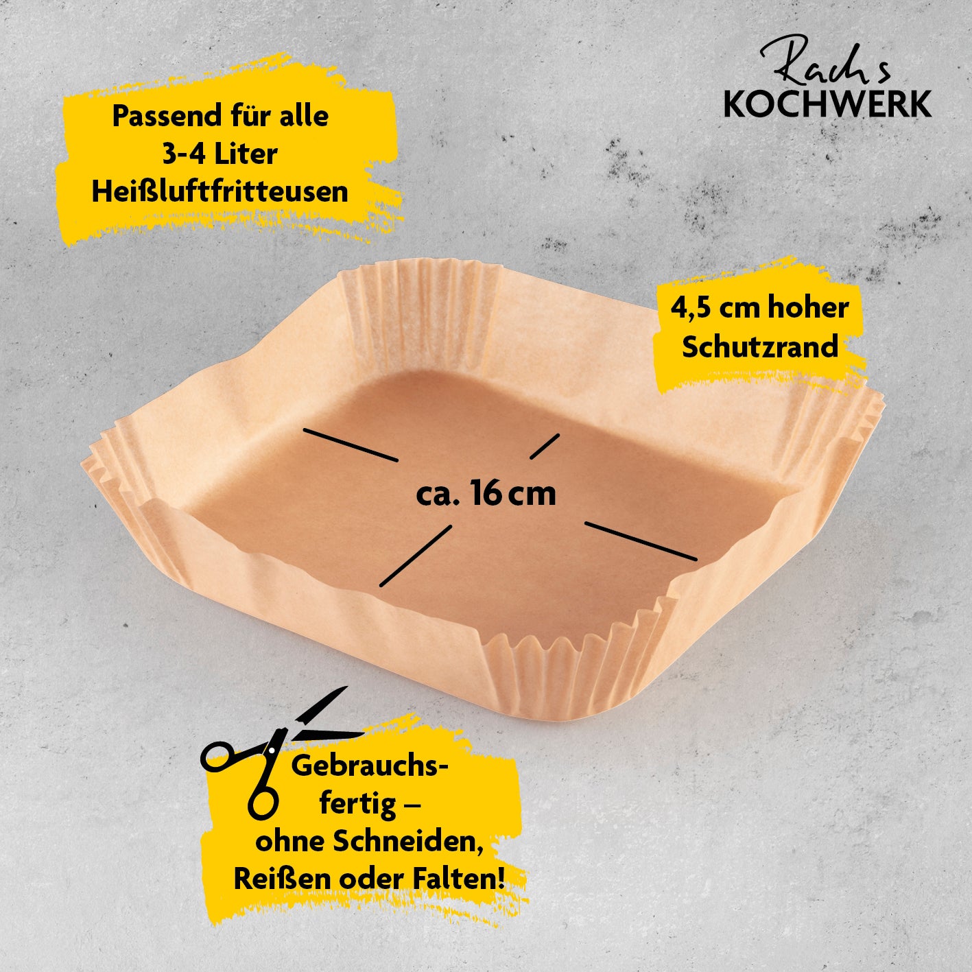 Backpapier Schalen für Heißluft-Fritteusen - 100er-Set