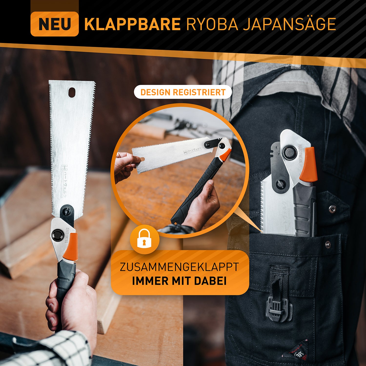 Japansäge aus Karbonstahl - Klappbare Feinsäge