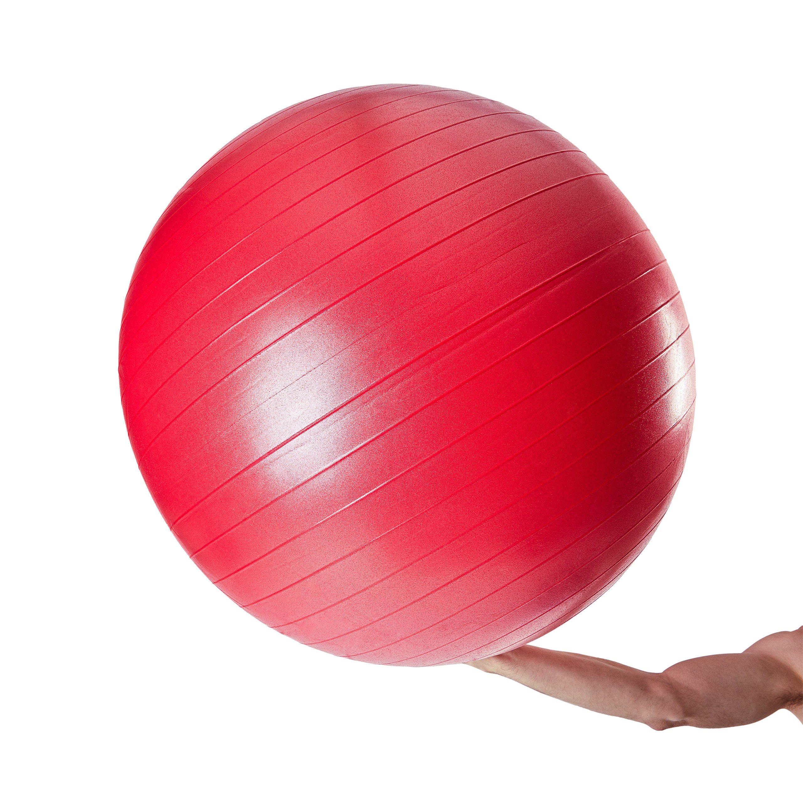 Gymnastikball inkl. Ballpumpe - Fitness Sitzball - Rot - 55 cm