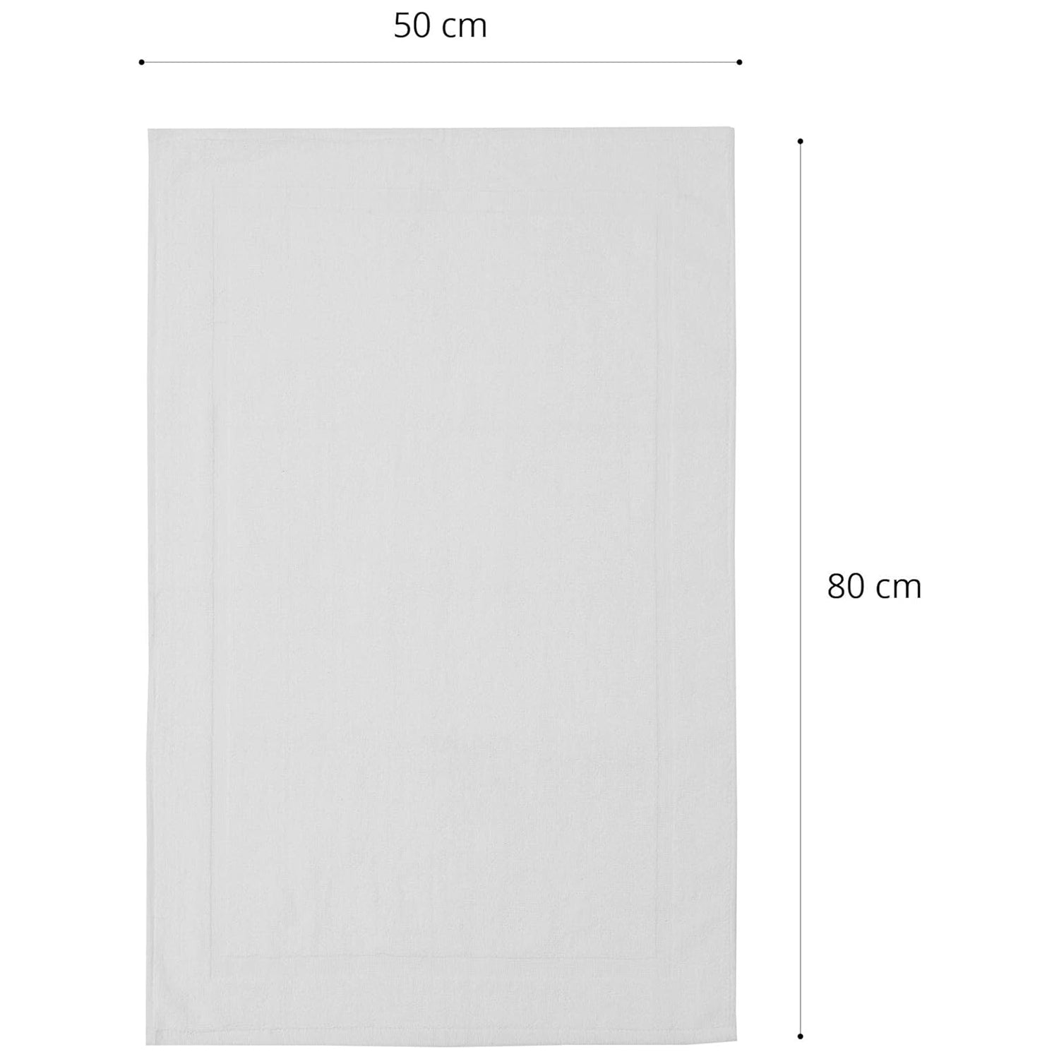 Premium Baumwoll Badematte Frottee - 50 x 80 cm - 2er-Set - Weiß