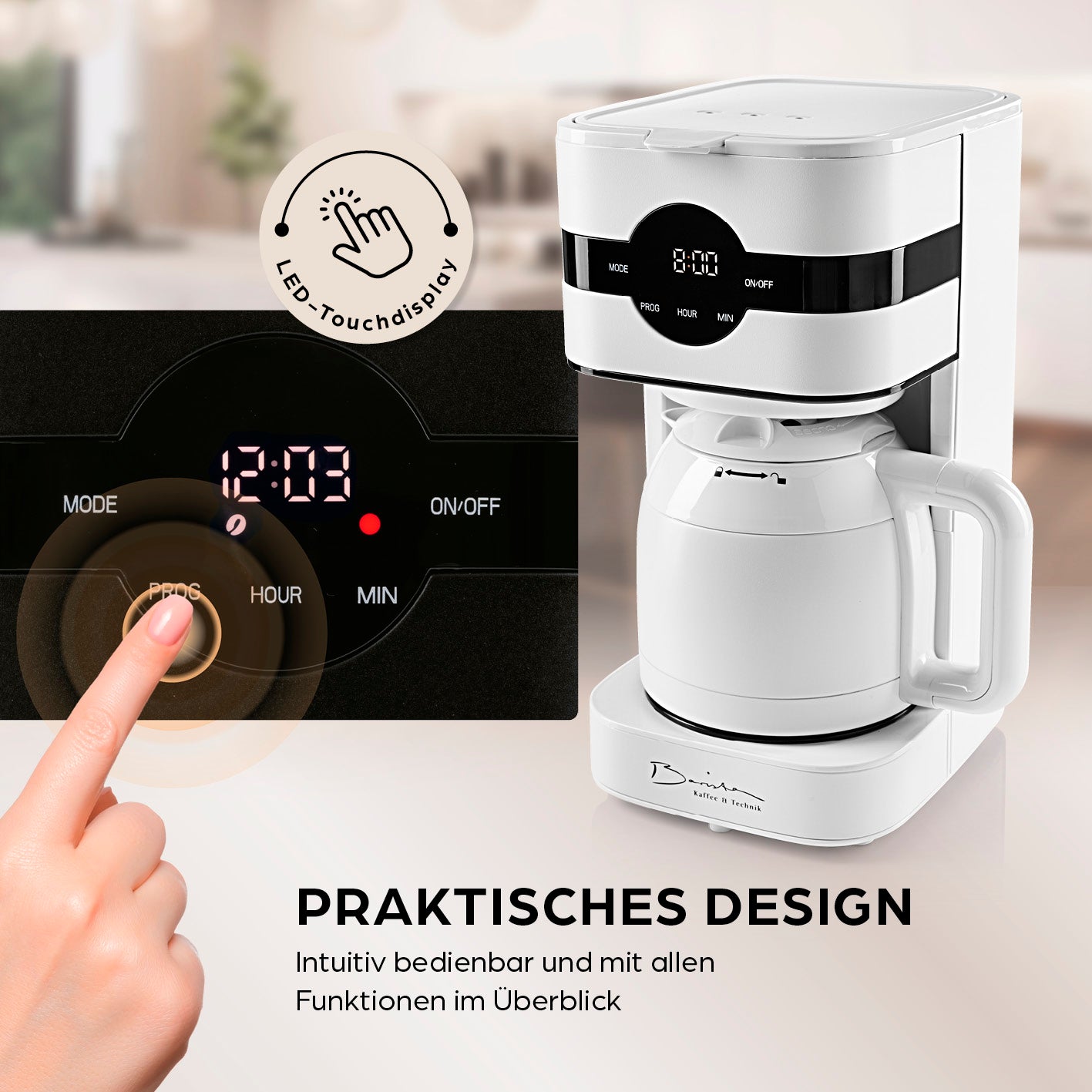 Filterkaffeemaschine Touch Iso - weiß