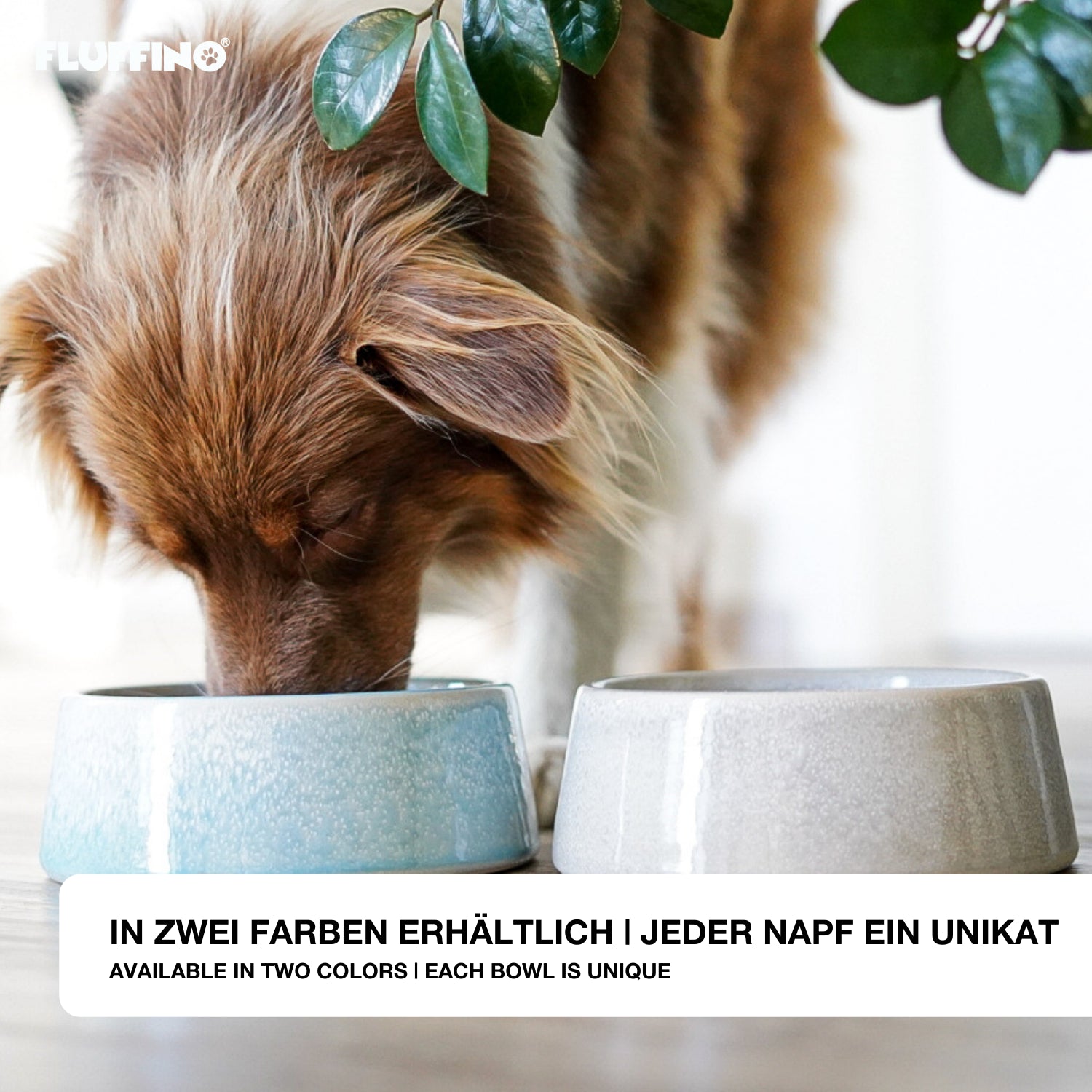 Hundenapf / Futternapf Keramik - 800 ml - Lebensmittelecht - Grau