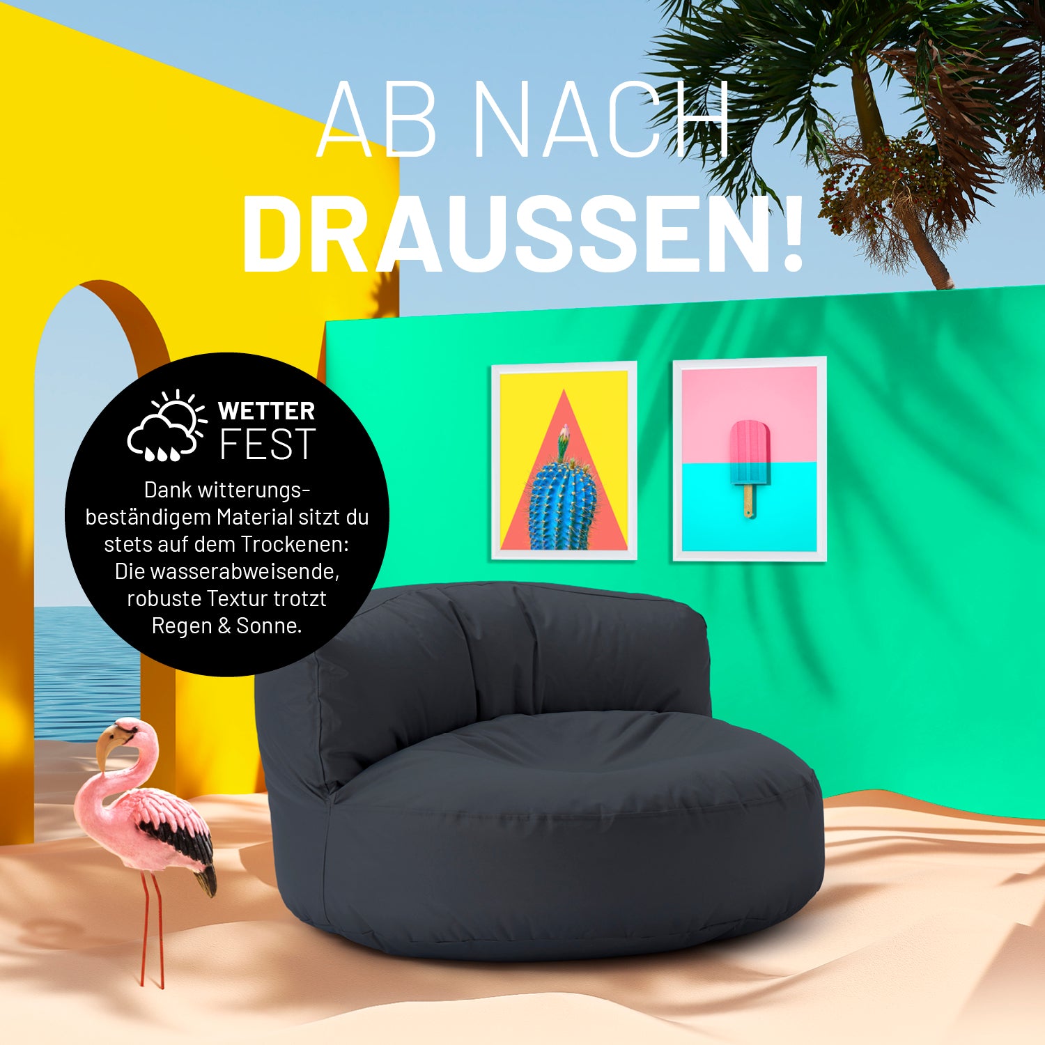 Sitzsack Lounge (320 L) - indoor & outdoor - Stahlgrau