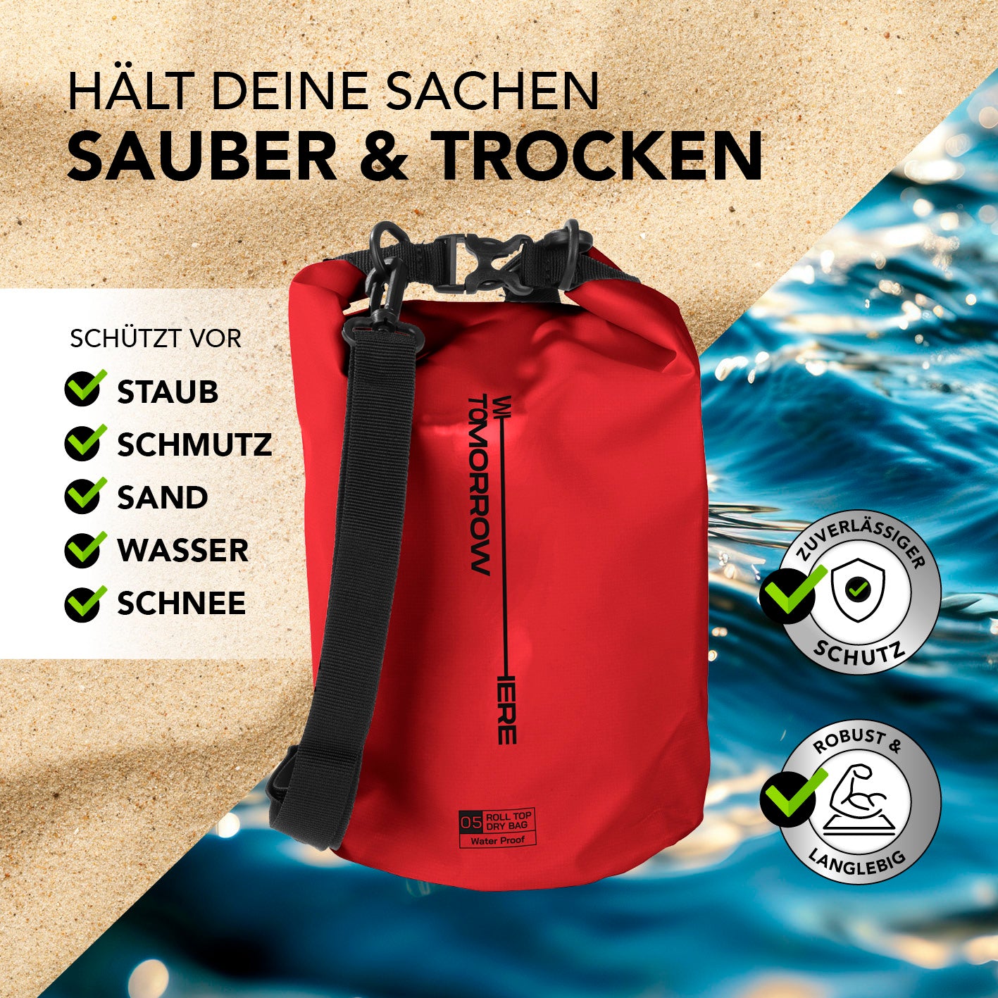 Dry Bag 5L - Style 02 - Rot