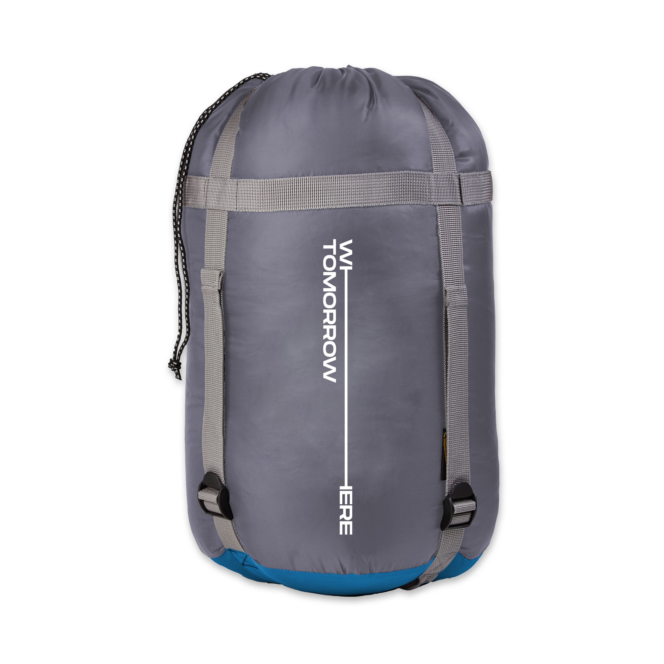 Camping Schlafsack Small & Light - Mumienschlafsack mit Tasche - 220 x 80 x 50 cm - Grau-Himmelblau