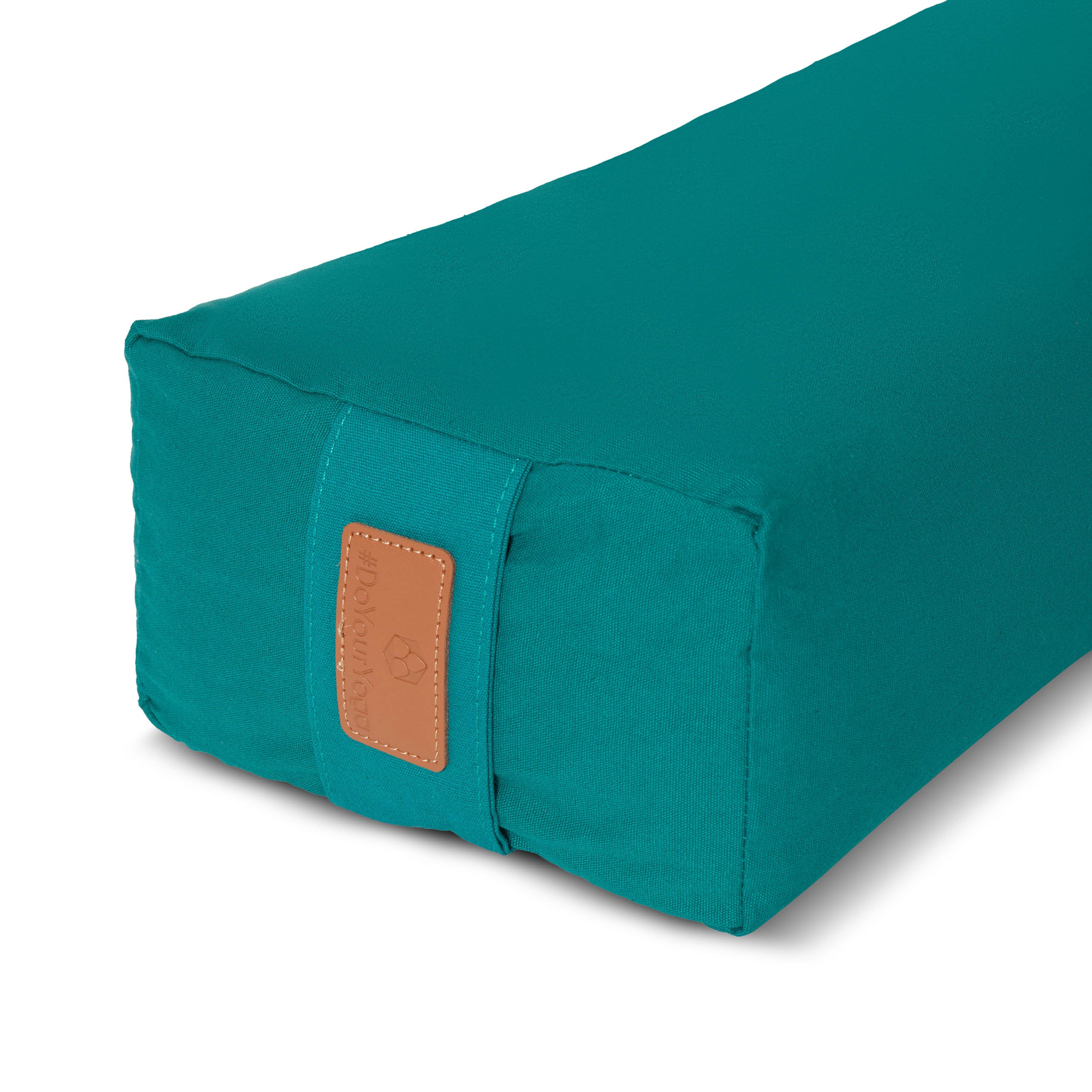 Yoga-Bolster Paravati - gefüllt mit Bio-Buchweizenschalen - 67 x 22 x 13 cm - Dunkelgrün