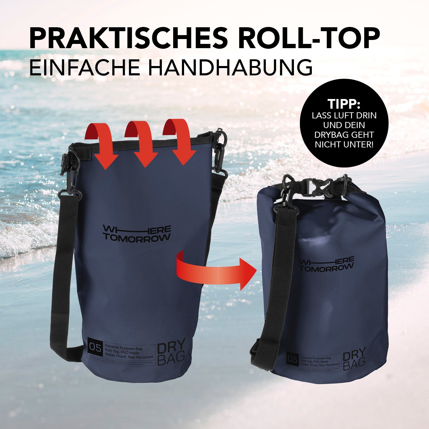 Dry Bag 5L - Style 01 - Dunkelblau