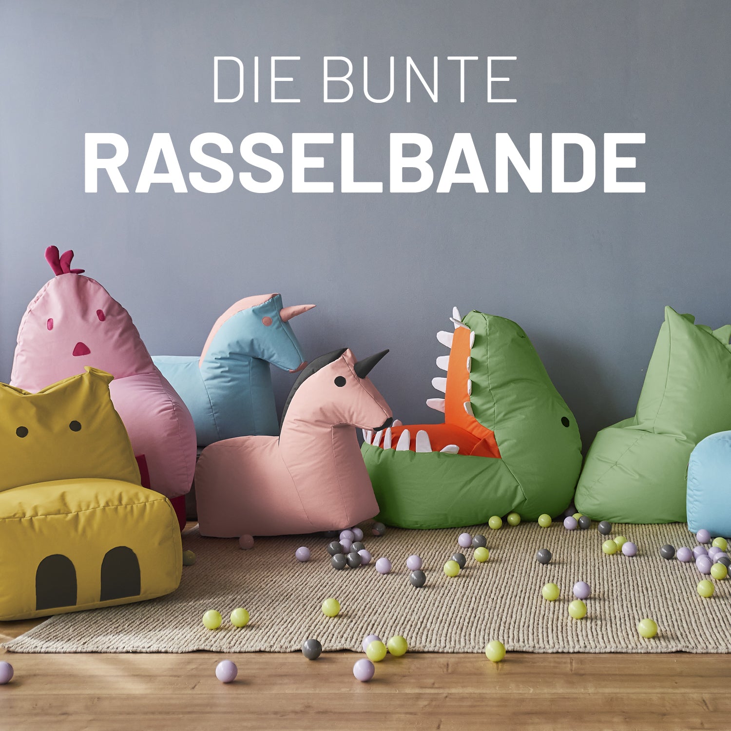 Kindersitzsack-Set "Dino" (2-tlg.) - indoor & outdoor - Pastell Grün