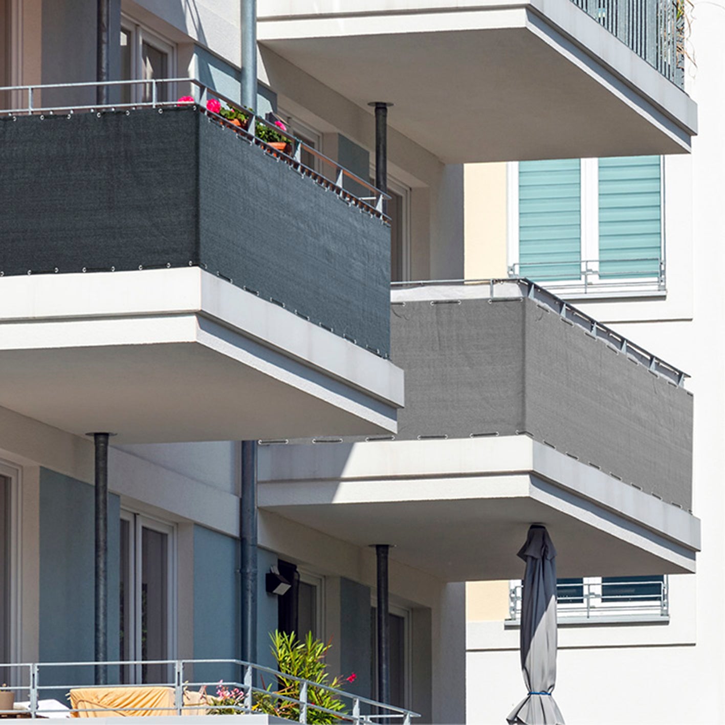Sicht- & Windschutz Balkon 90x500cm