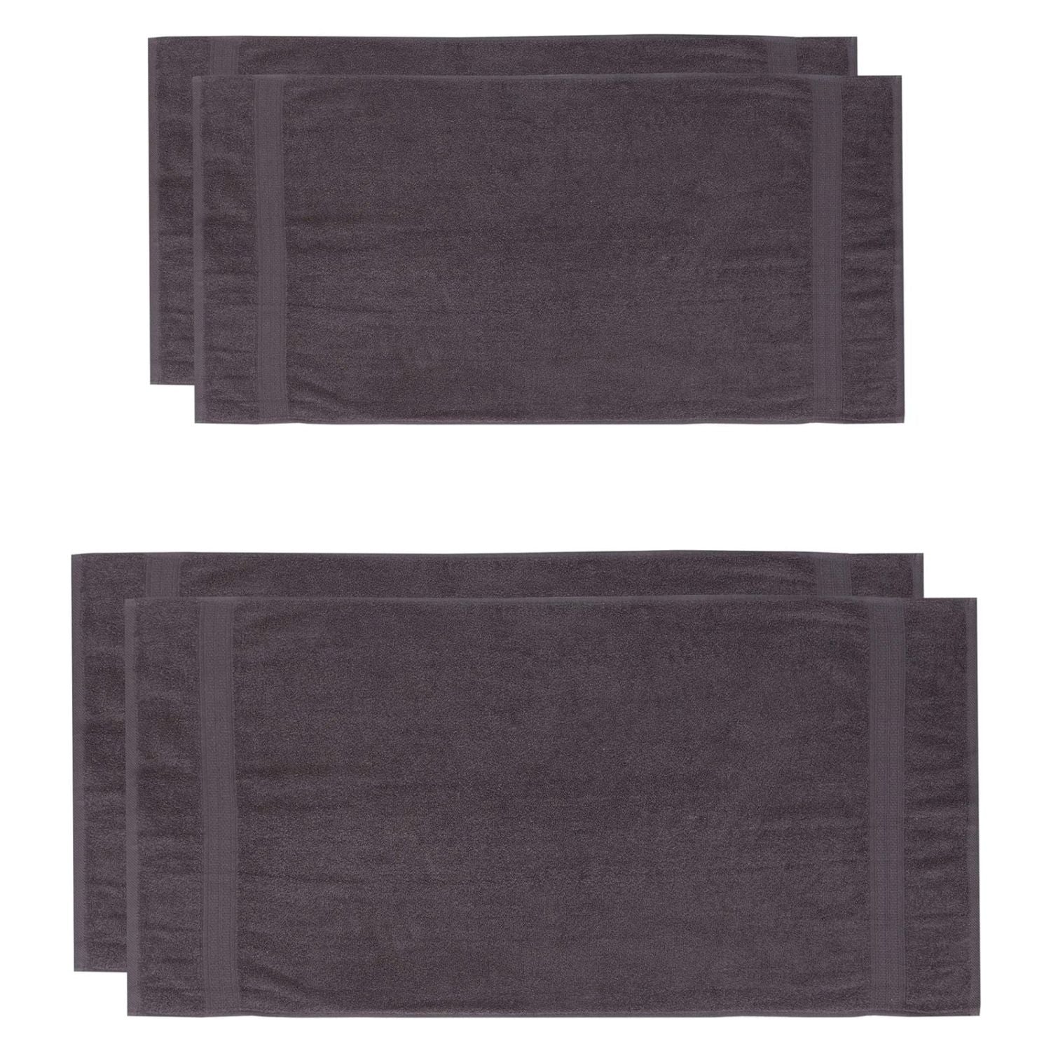 Premium Handtuch-Set - 2 Handtücher (50 x 100 cm) + 2 Badetücher (70 x 140 cm) - Anthrazit