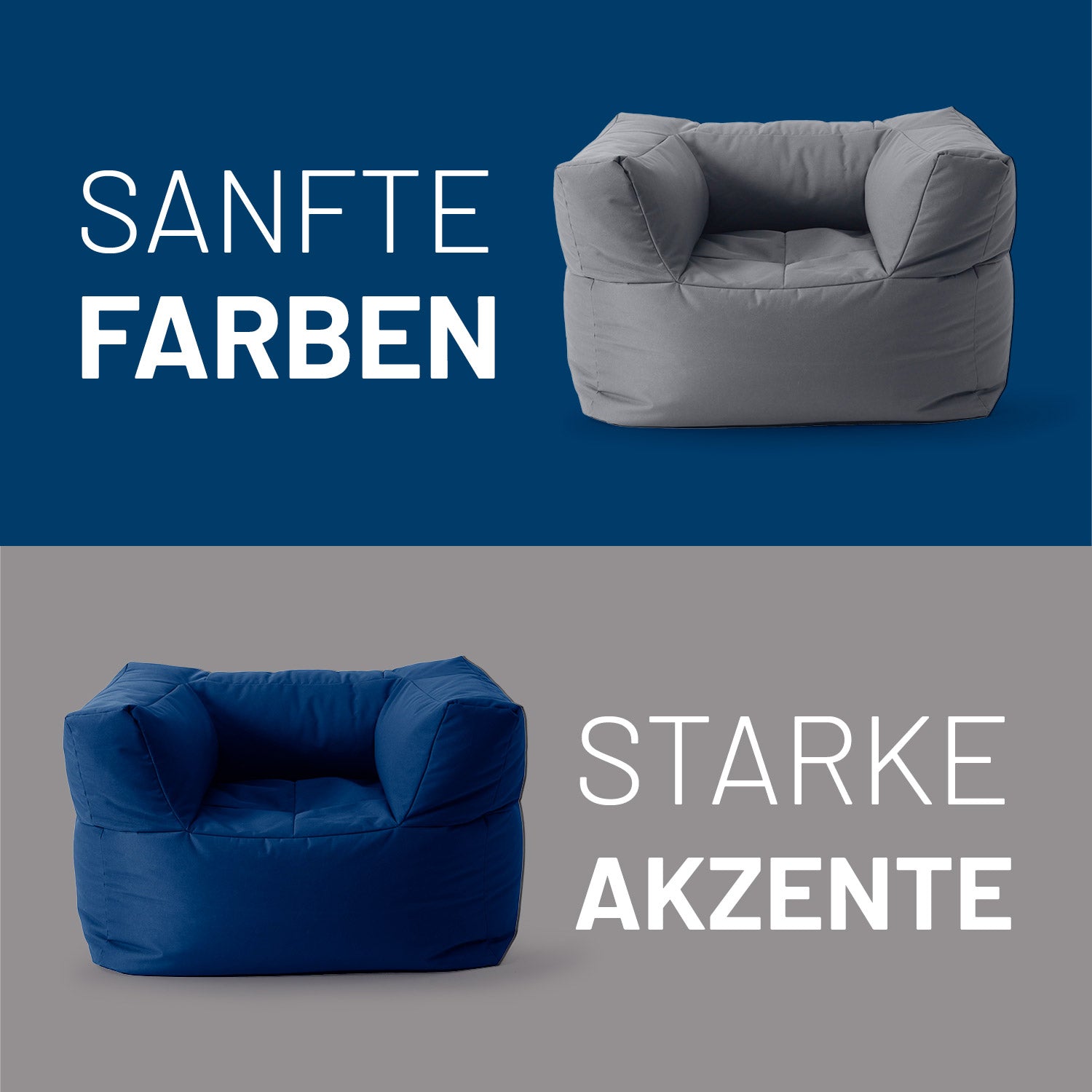 Sitzsack-Sofa Sessel (400 L) - Modulares System - indoor & outdoor - Navyblau