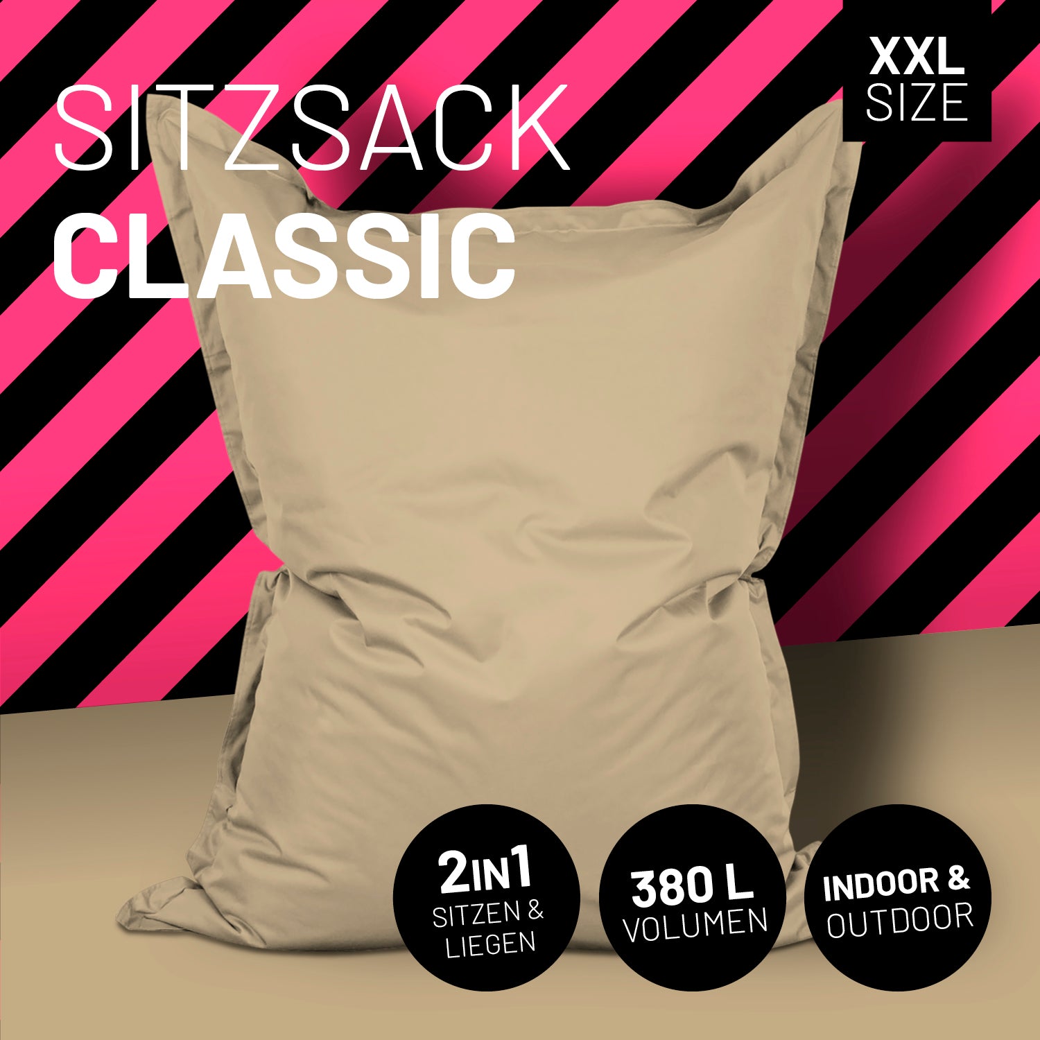 Sitzsack Classic XXL (380 L) - indoor & outdoor - Beige