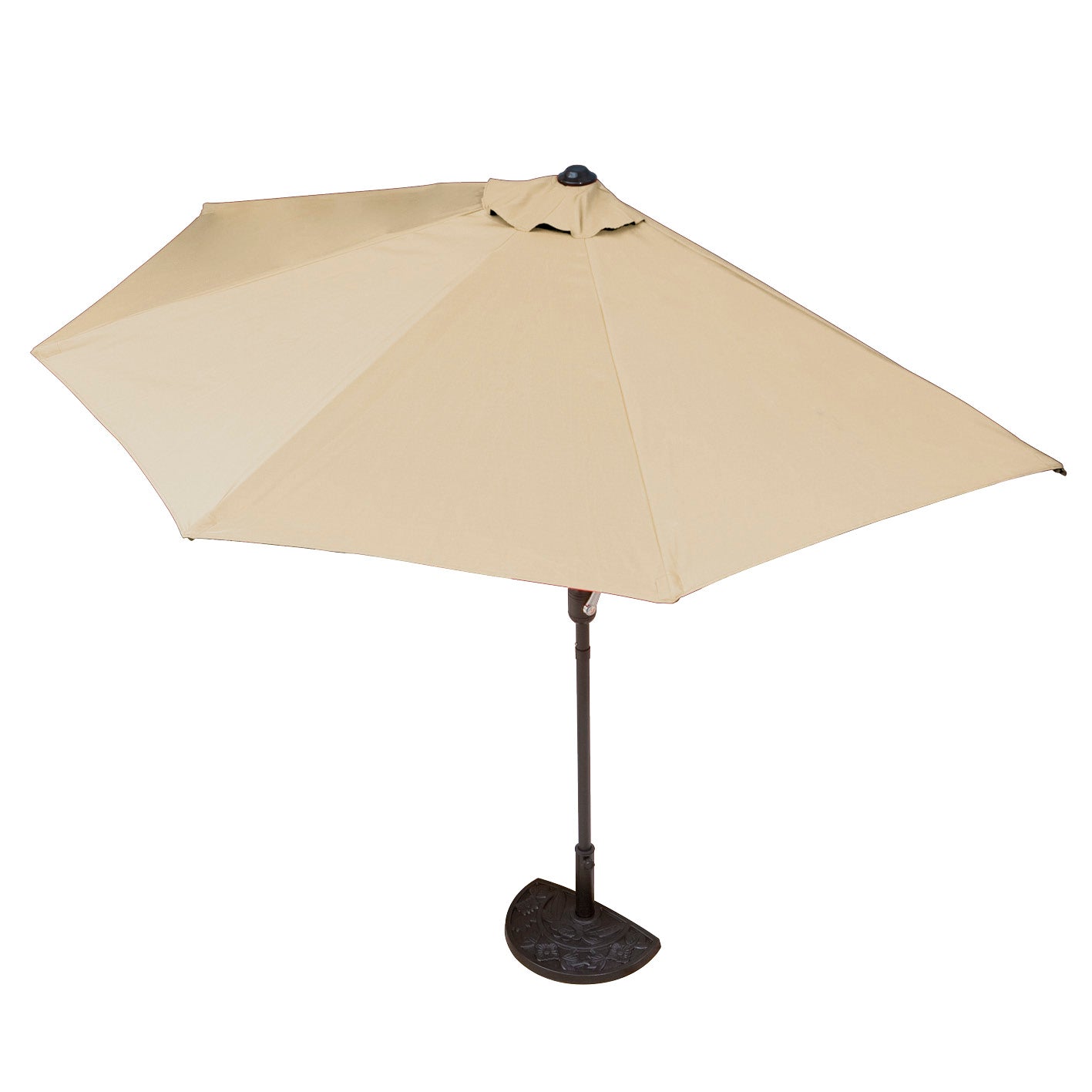 Sonnenschirm mit UV-Schutz  mit Sonnenschirmfuß - halbrund  270x140 cm - beige