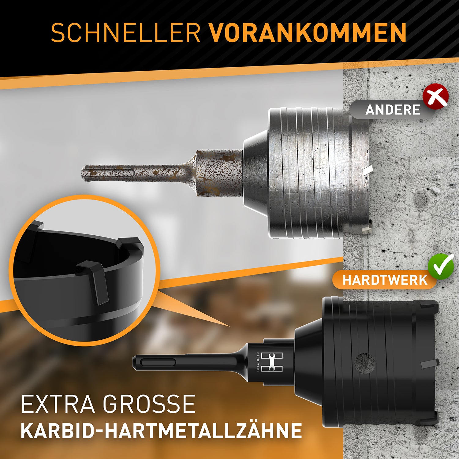 Bohrkronen Set - 68mm + SDS-Plus-Adapter