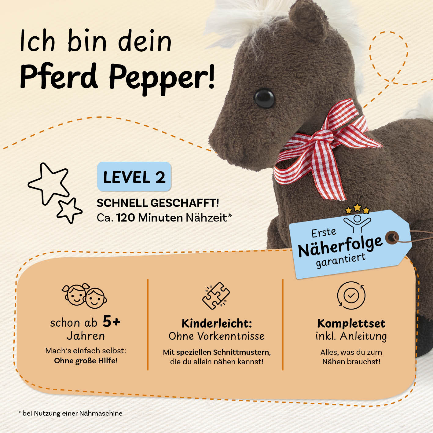 Näh-Baukastenset Motiv Pferd Pepper