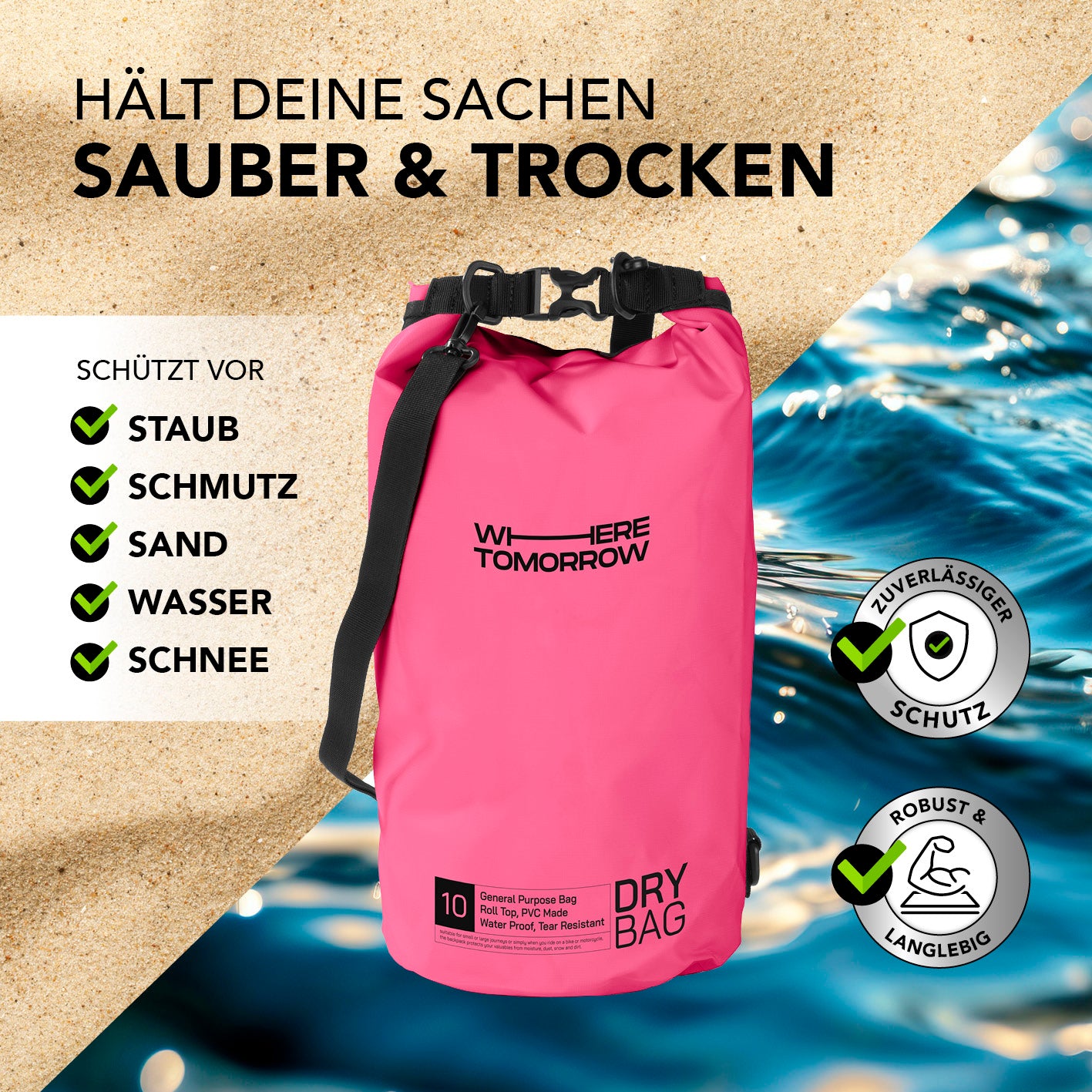 Dry Bag 10L - Style 01 - Pink