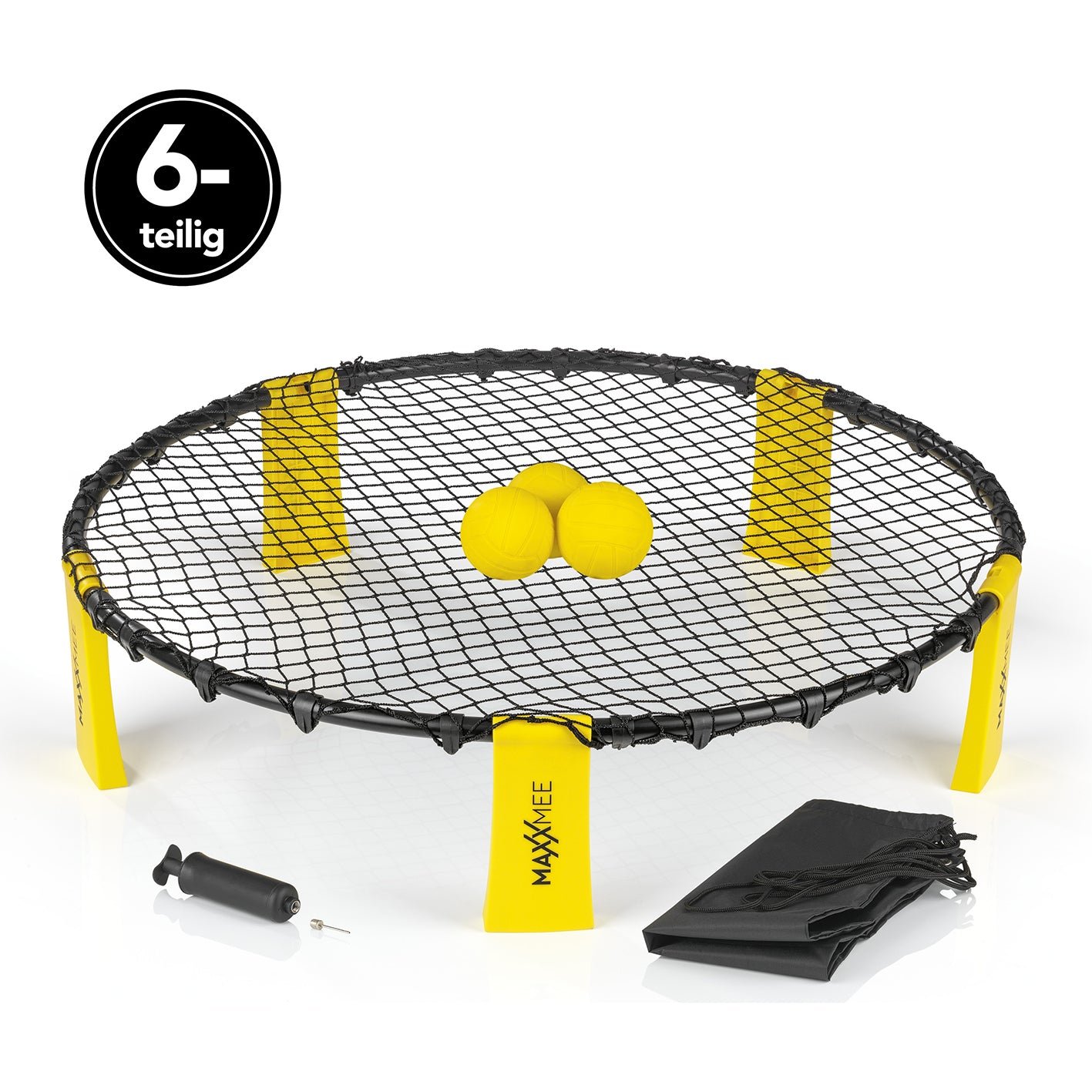 Mini-Volleyball-Spiel Spike Ball Set - 6-tlg. - gelb/schwarz