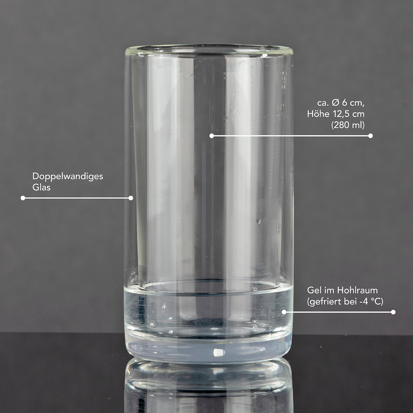 Glas selbstkühlend - 2er-Set je 280 ml
