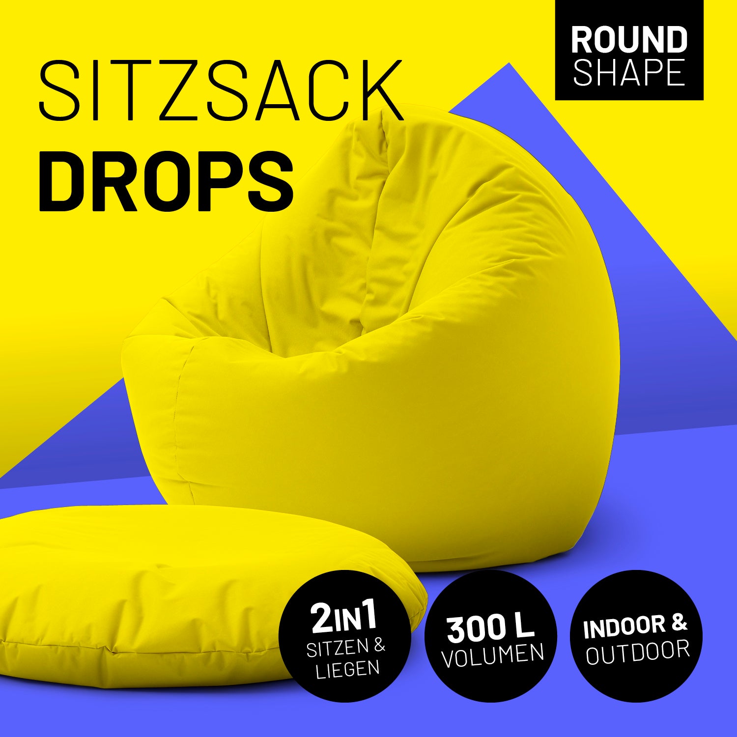 Sitzsack Drops (300 L) - indoor & outdoor - Gelb