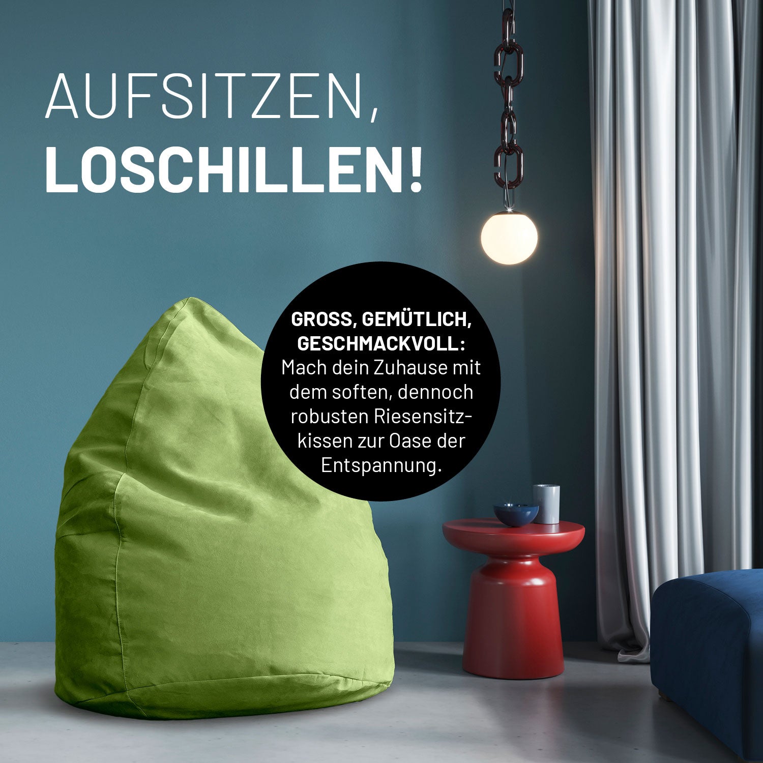 Luxury XL PLUS Sitzsack (220 L) - indoor - Grün