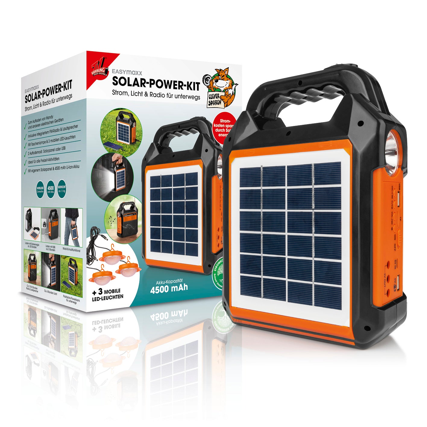 Solar-Generator Kit 4500mAh - schwarz/orange