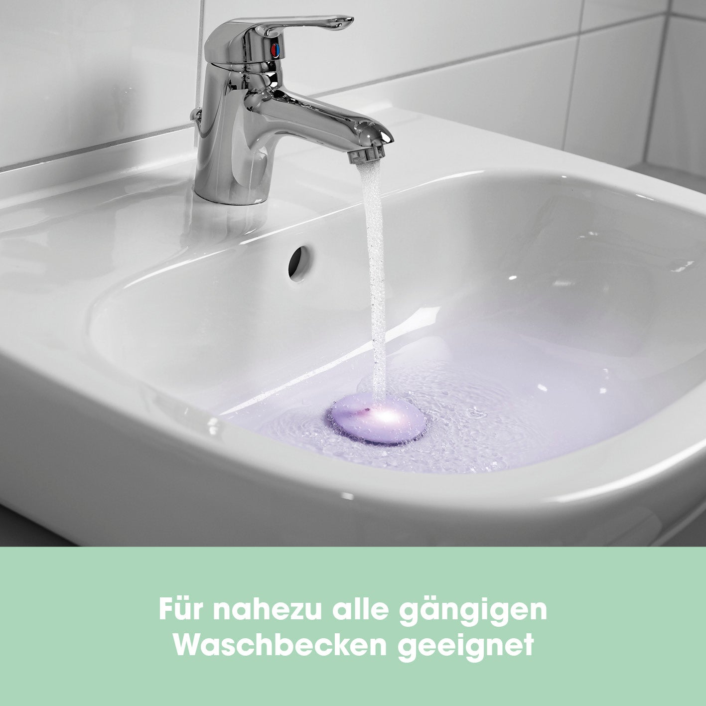 LED-Abflussstopfen Waschbecken - transparent/schwarz