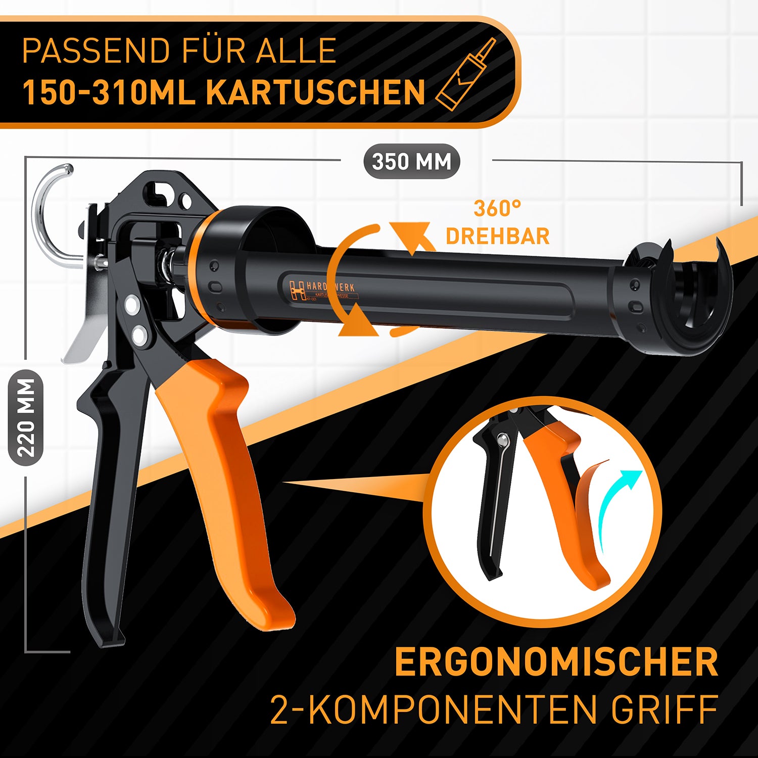 Profi Kartuschenpresse mit Kartuschen-Cutter