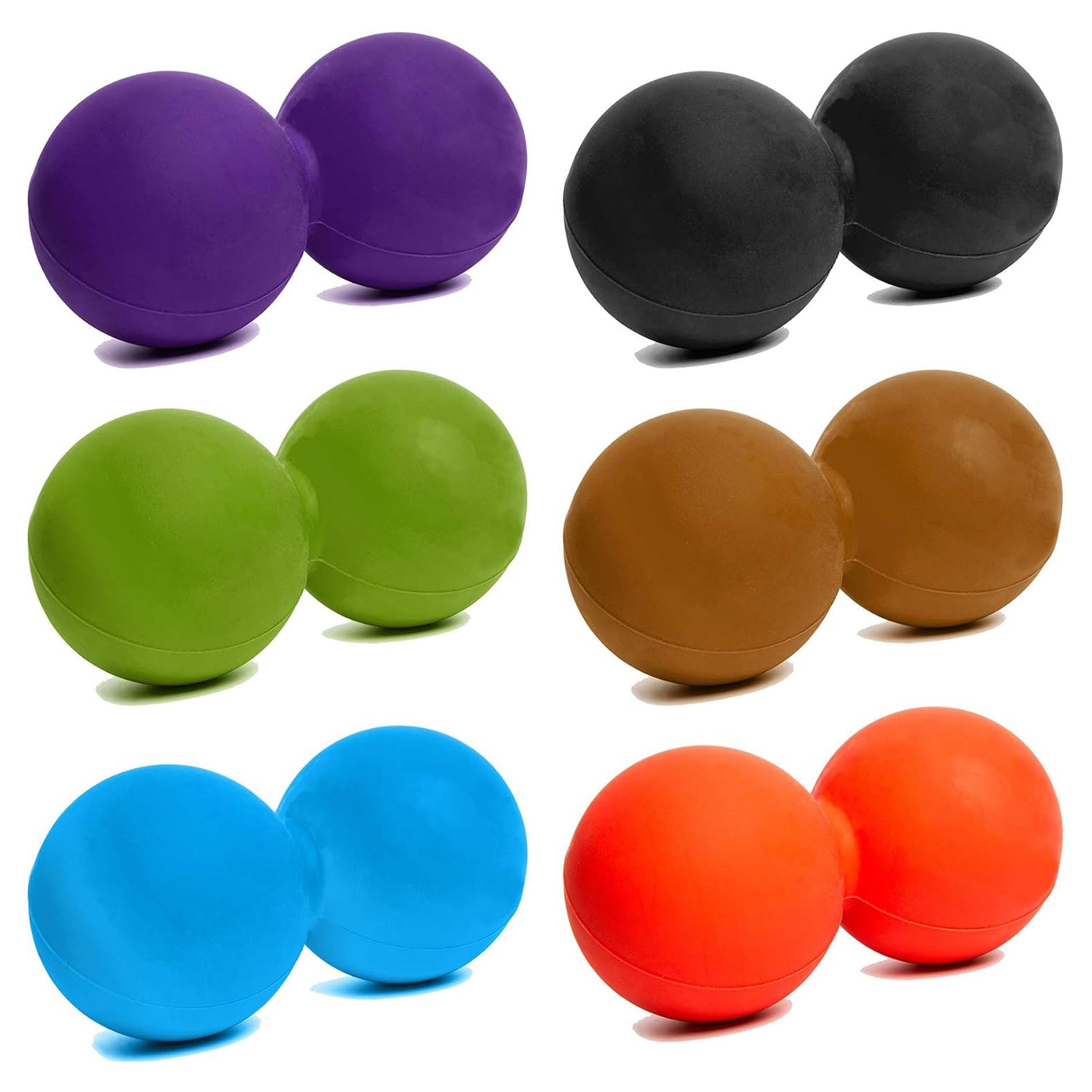 Double Faszienball -  Massageball Globo - ca 8cm Durchmesser aus Silikon - Schwarz