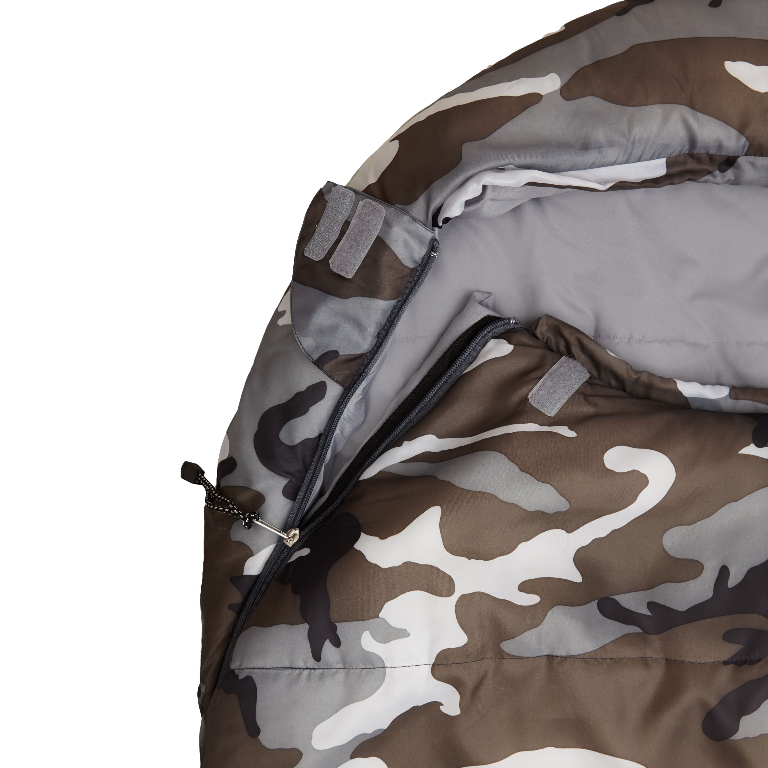 Camping Schlafsack Small & Light - Mumienschlafsack mit Tasche - 220 x 80 x 50 cm - Camouflage Grau