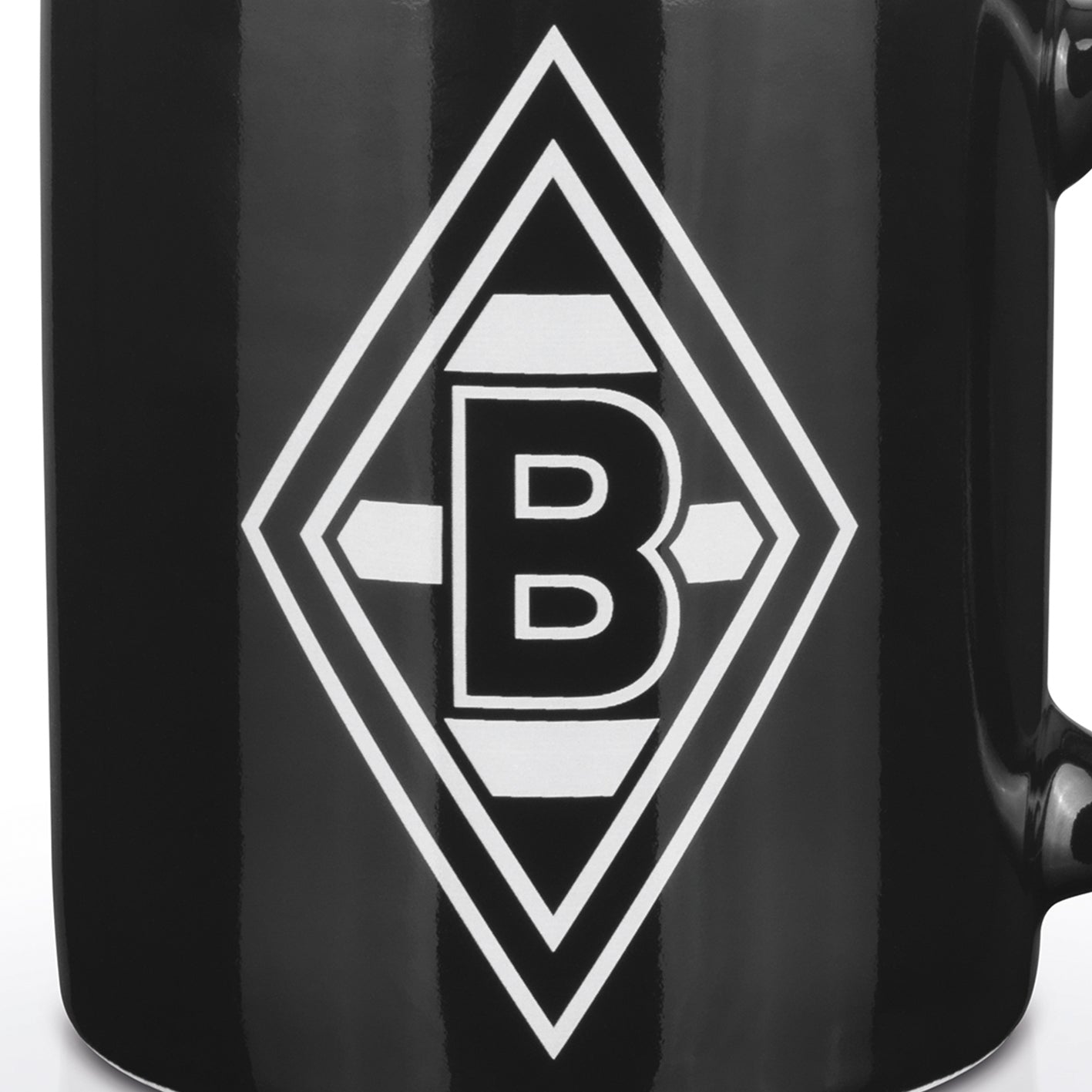 Kaffeebecher - 350 ml - schwarz/weiß/grün mit Logo