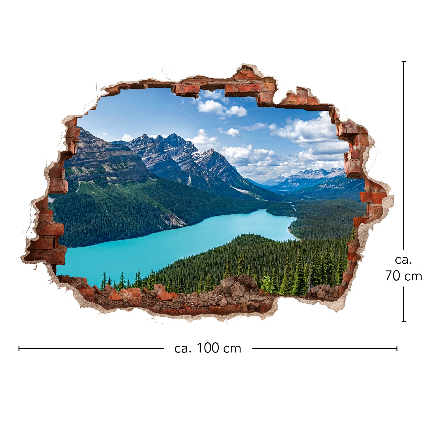 Wandtattoo 3D "Kanadische Bergwelt"