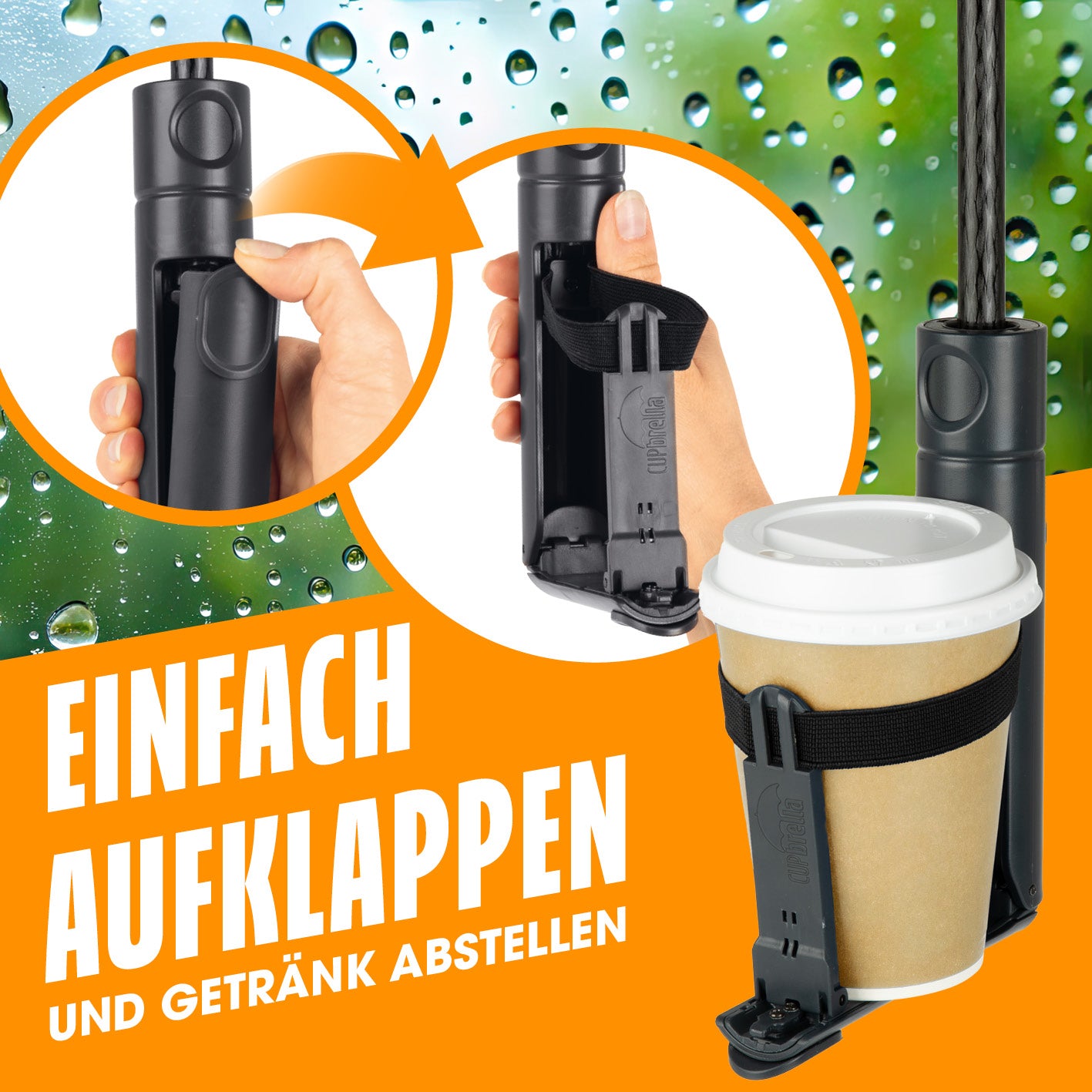 Regenschirm mit Getränkehalter - 2er-Set