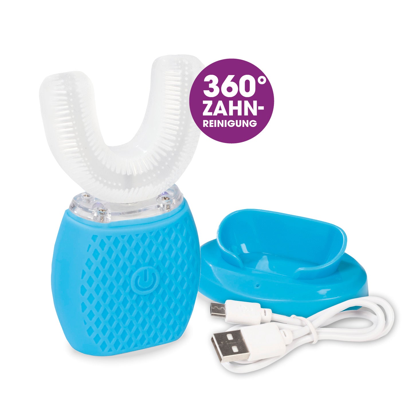 360° Schall-Zahnbürste mit LED-Blaulicht & Vibration