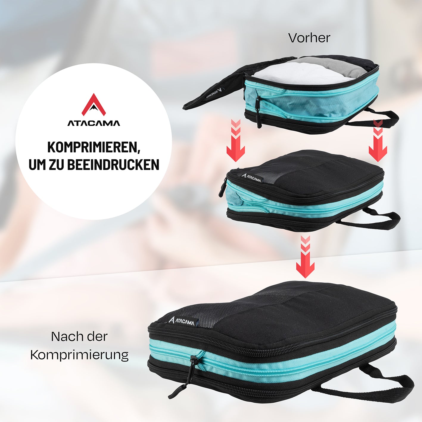 Packtaschen mit Kompression - 6er-Set - Schwarz