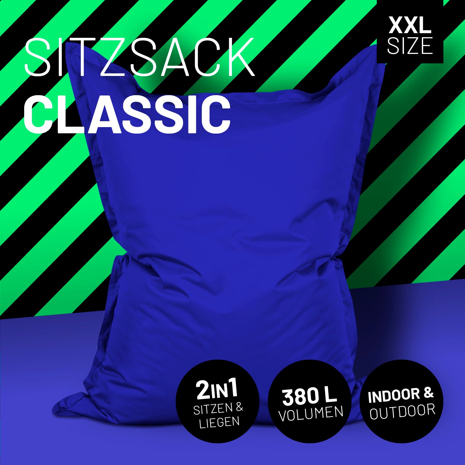 Sitzsack Classic XXL (380 L) - indoor & outdoor - Royalblau