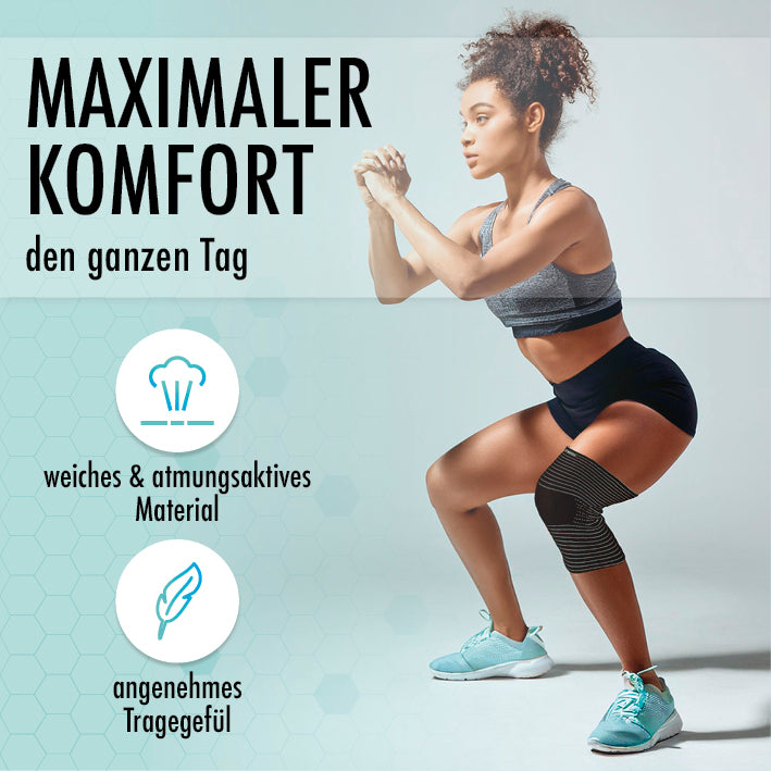 Knie-Bandage mit Kupfer- und Carbonfasern - 2er-Set